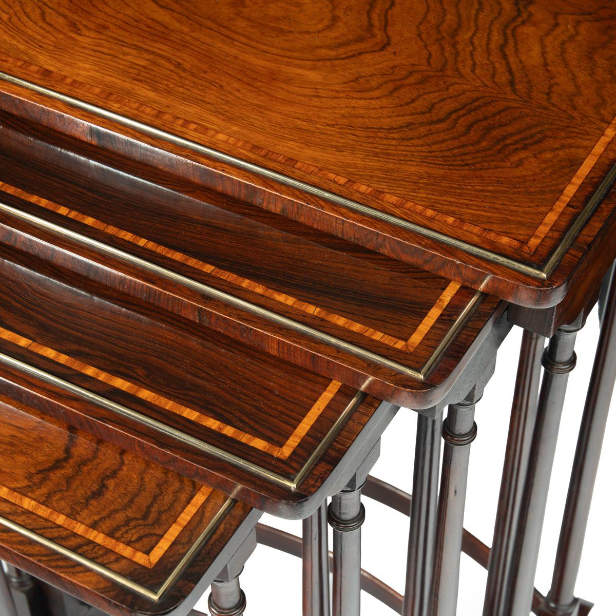 Early 19th Century A set of Regency rosewood Quartetto tables, attributed to Gillows For Sale