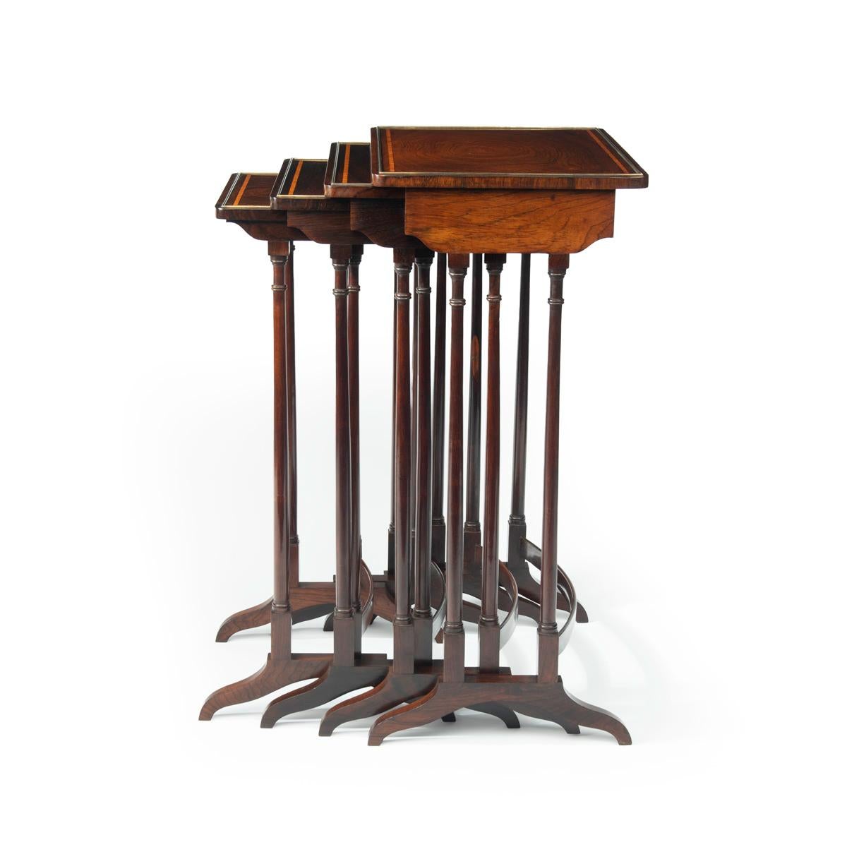 Rosewood A set of Regency rosewood Quartetto tables, attributed to Gillows For Sale