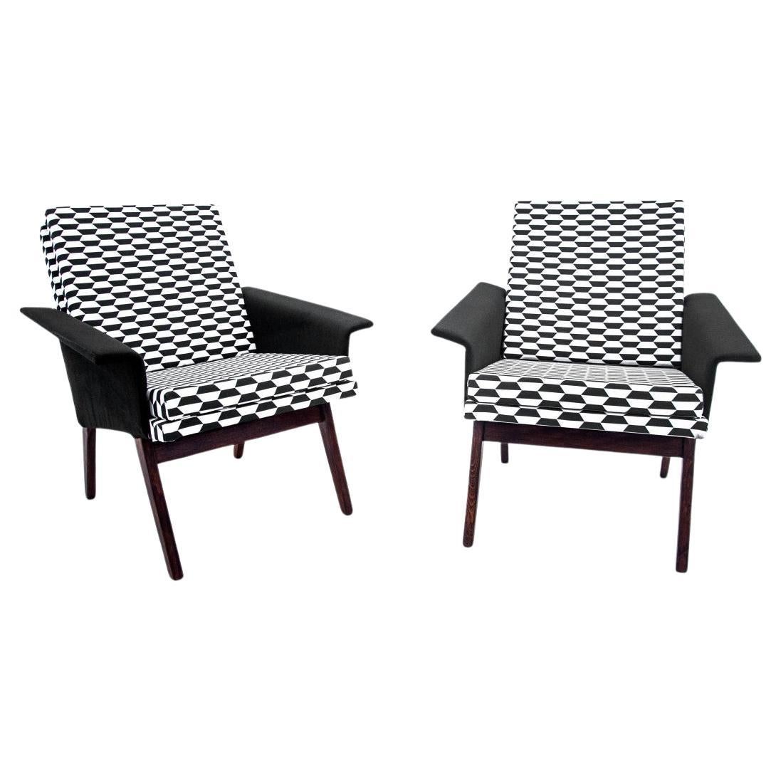 A set of retro armchairs, Czechoslovakia, 1960s For Sale