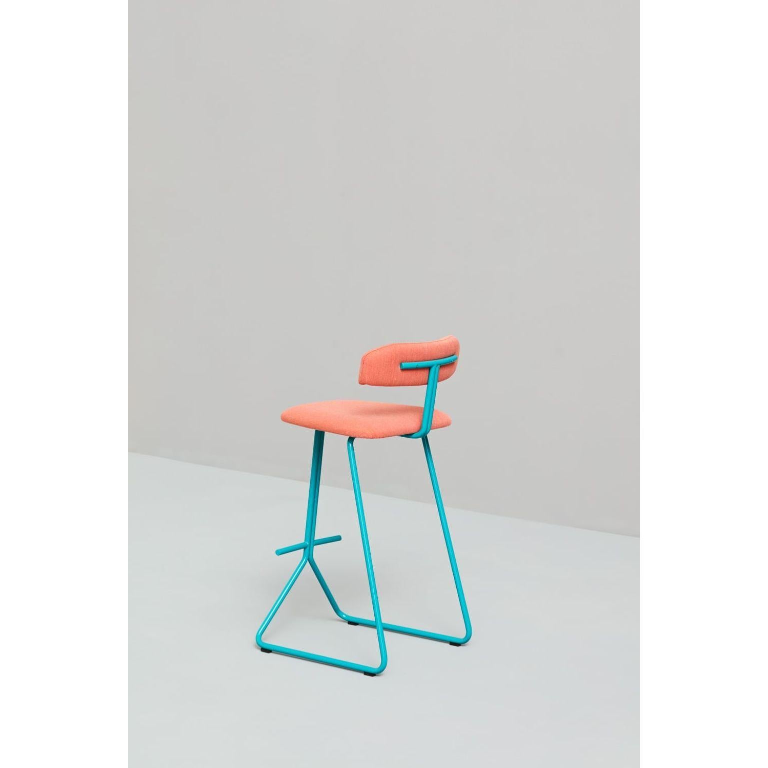 A set of rider stool & chair by Pavel Vetrov
Dimensions: Stool W50, D56, H104, Seat78, Chair W50, D56, H82, Seat 48
Materials: Crome plated or painted iron structure
Foam CMHR (high resilience and flame retardant) for all our cushion filling
