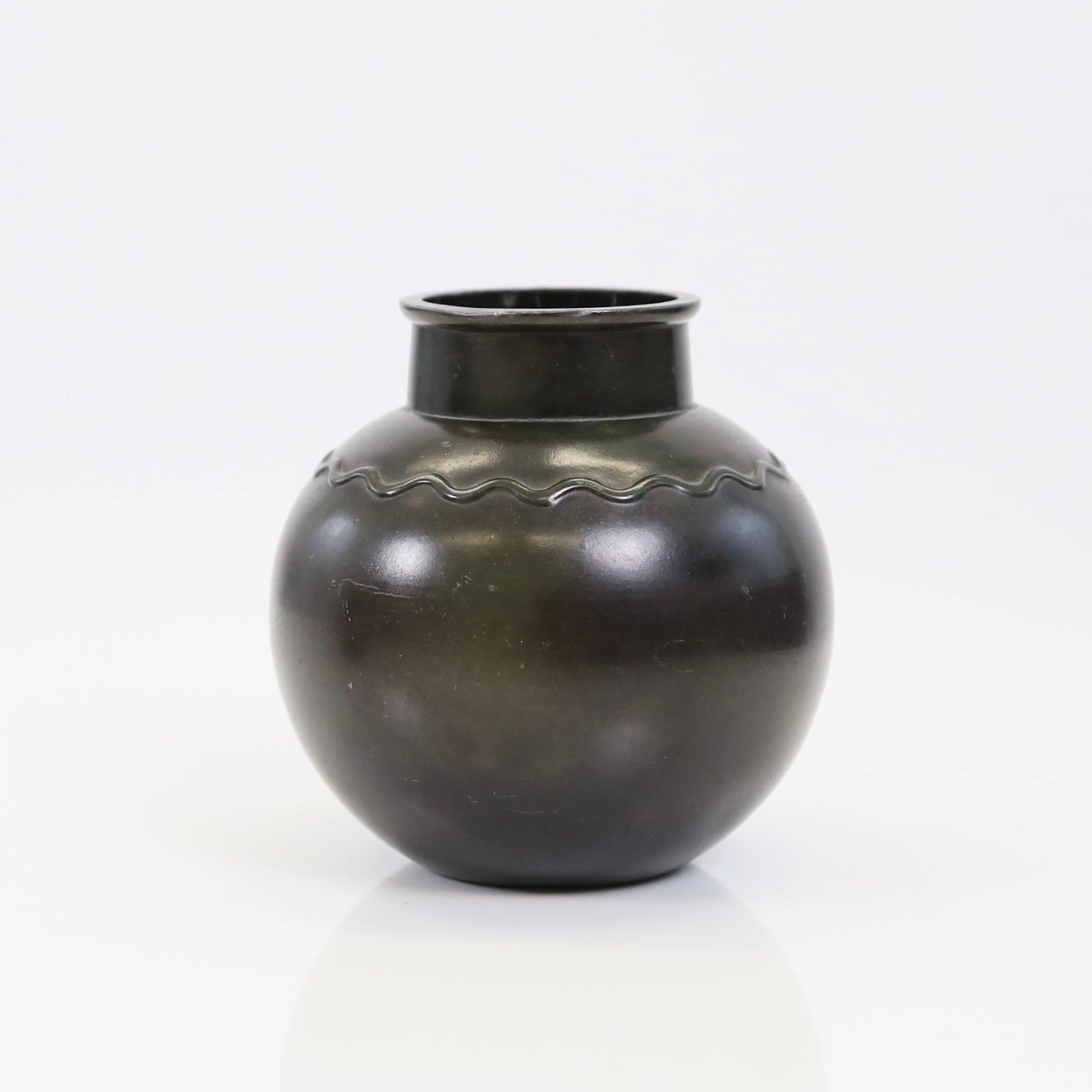 A set of round metal vases by Just Andersen, 1930s, Denmark For Sale 3