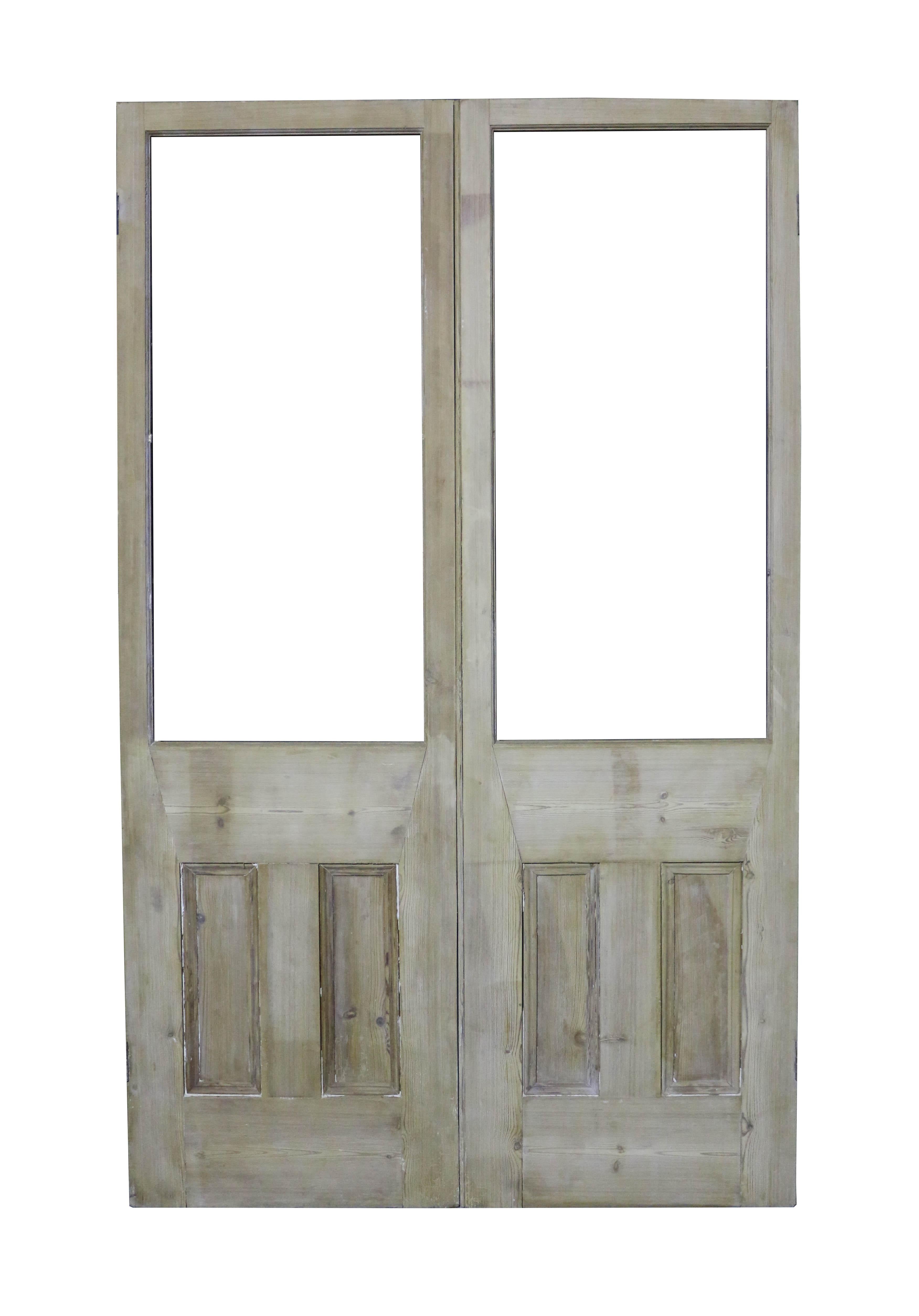 Set of Salvaged Pine Double Doors For Sale 1