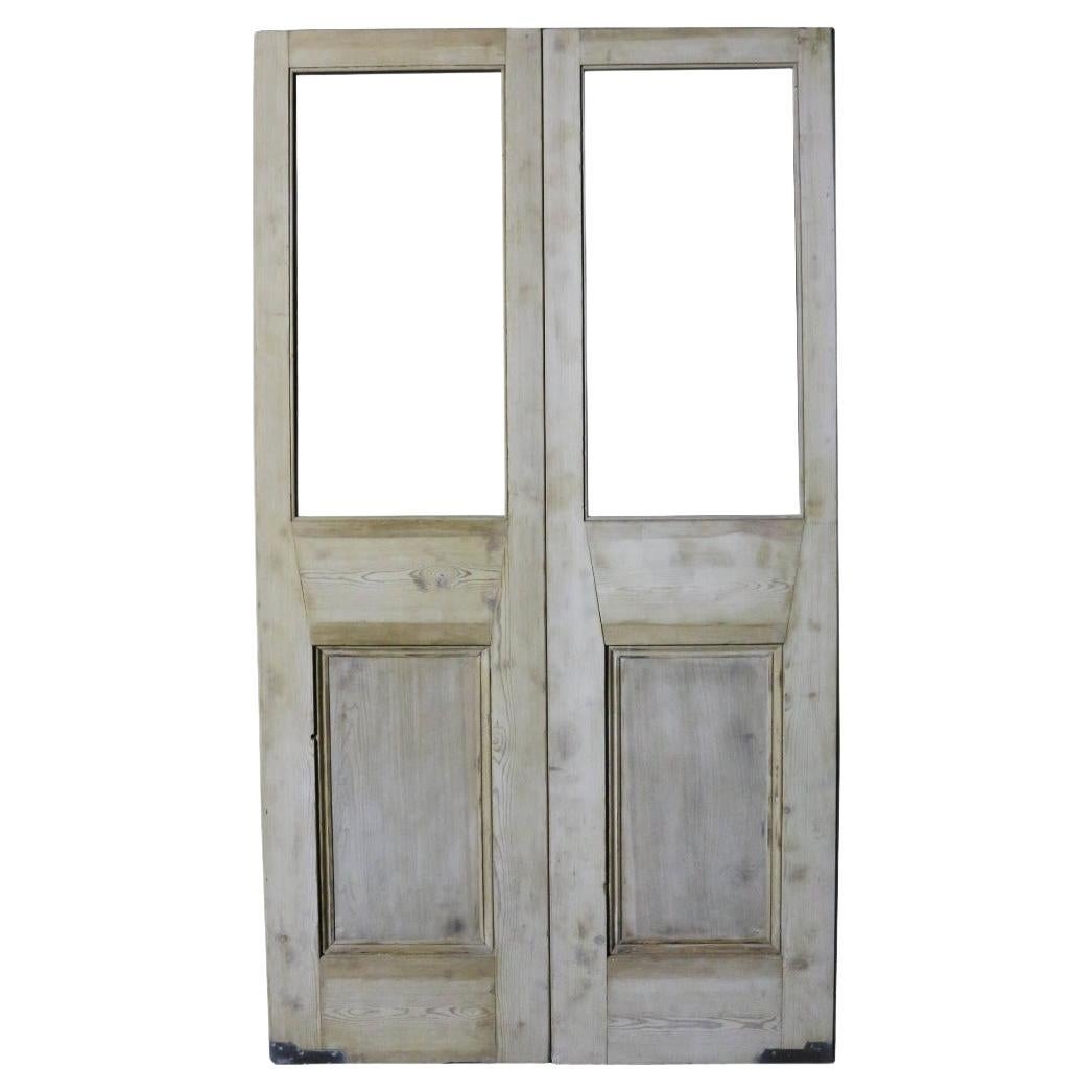Set of Salvaged Pine Double Doors For Sale