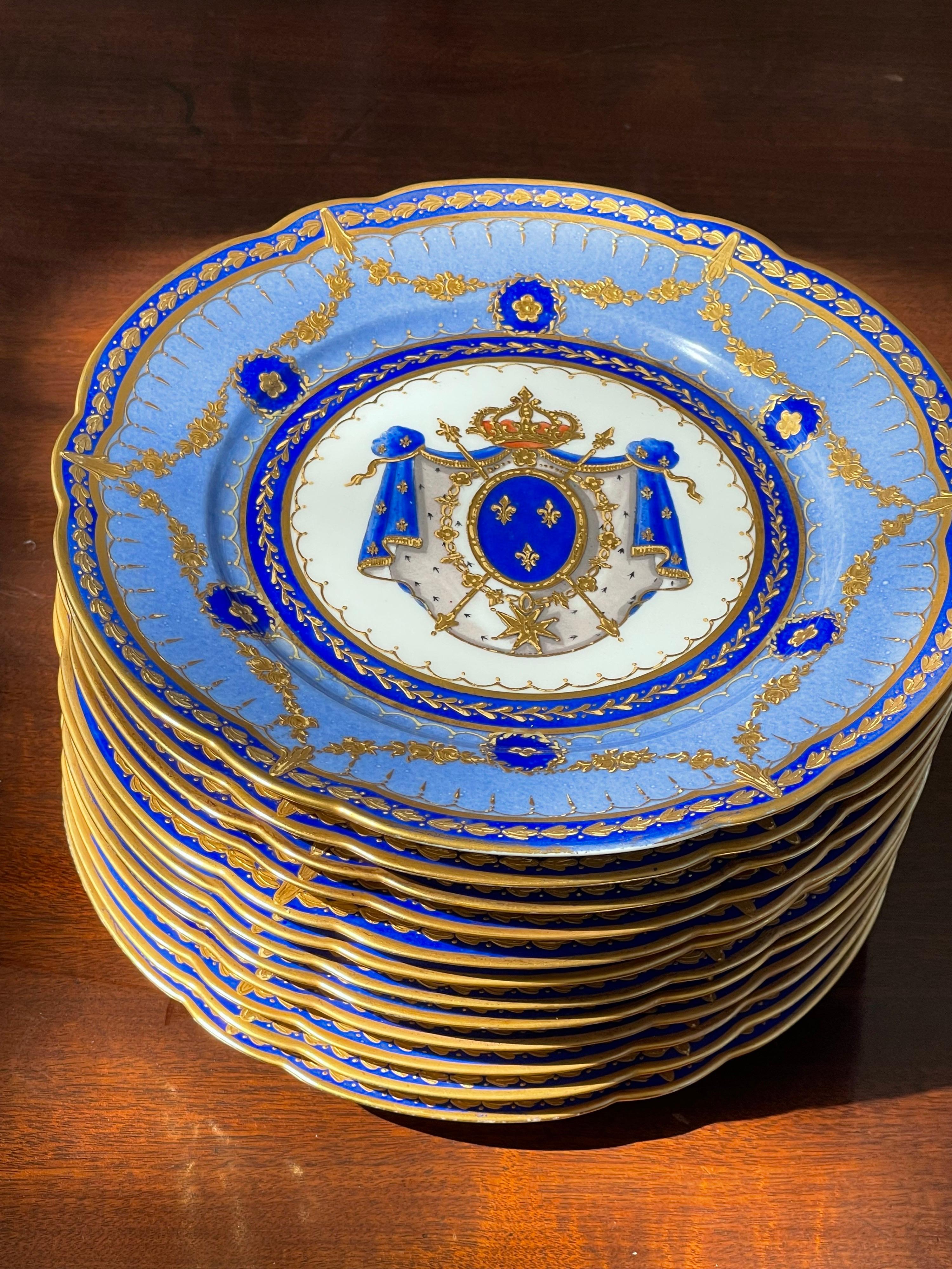 Louis XV Lot de 12 importantes assiettes à dîner en porcelaine Samson de la succession Woolworth  en vente