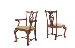 George III Irish Walnut Dining Chairs 18th Century, Great Scale, set of seven