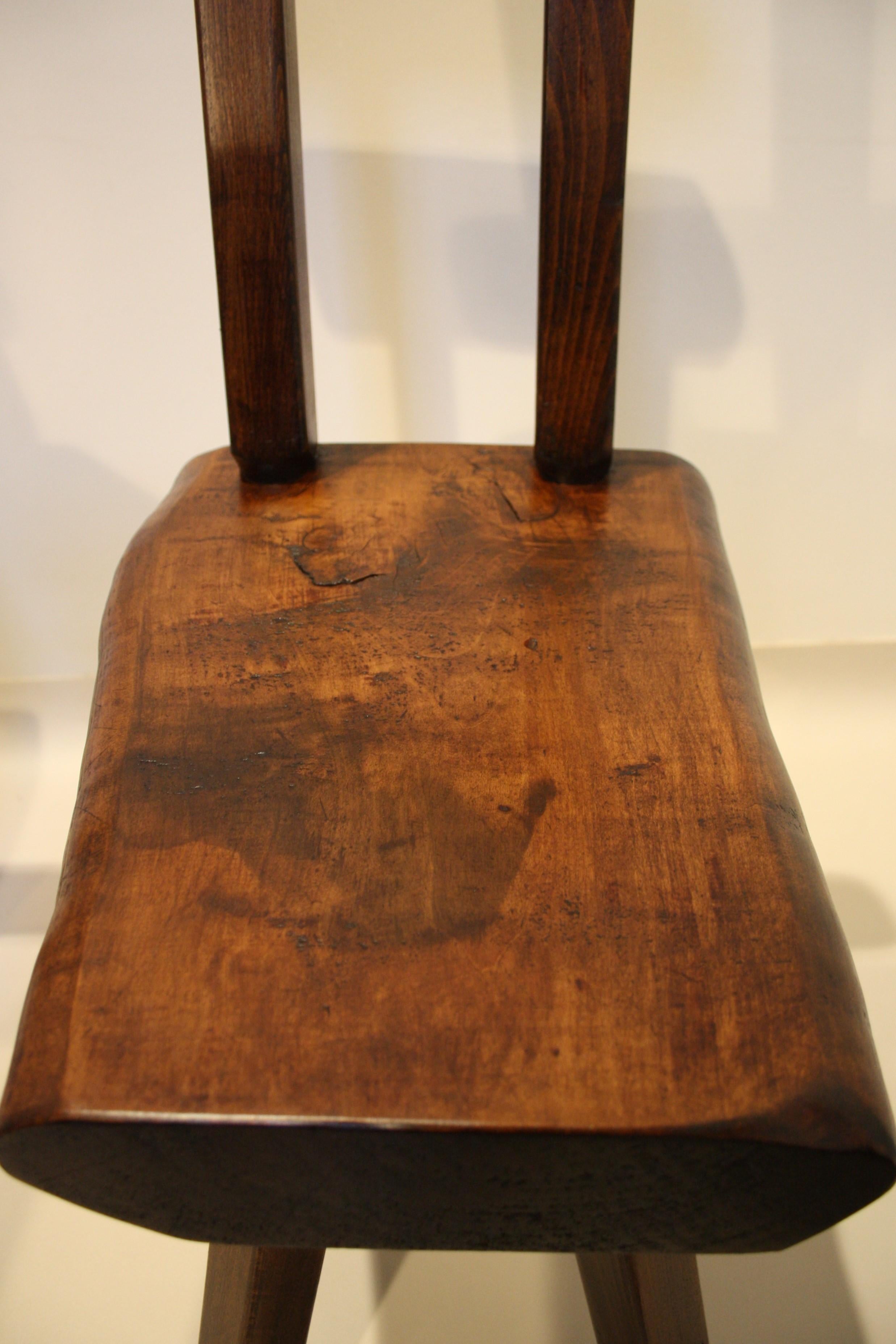 Set of Seven Hand Carved Oak Chairs, 1950s 1