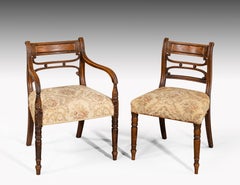 Set of Seven Regency Period Mahogany Framed Chairs