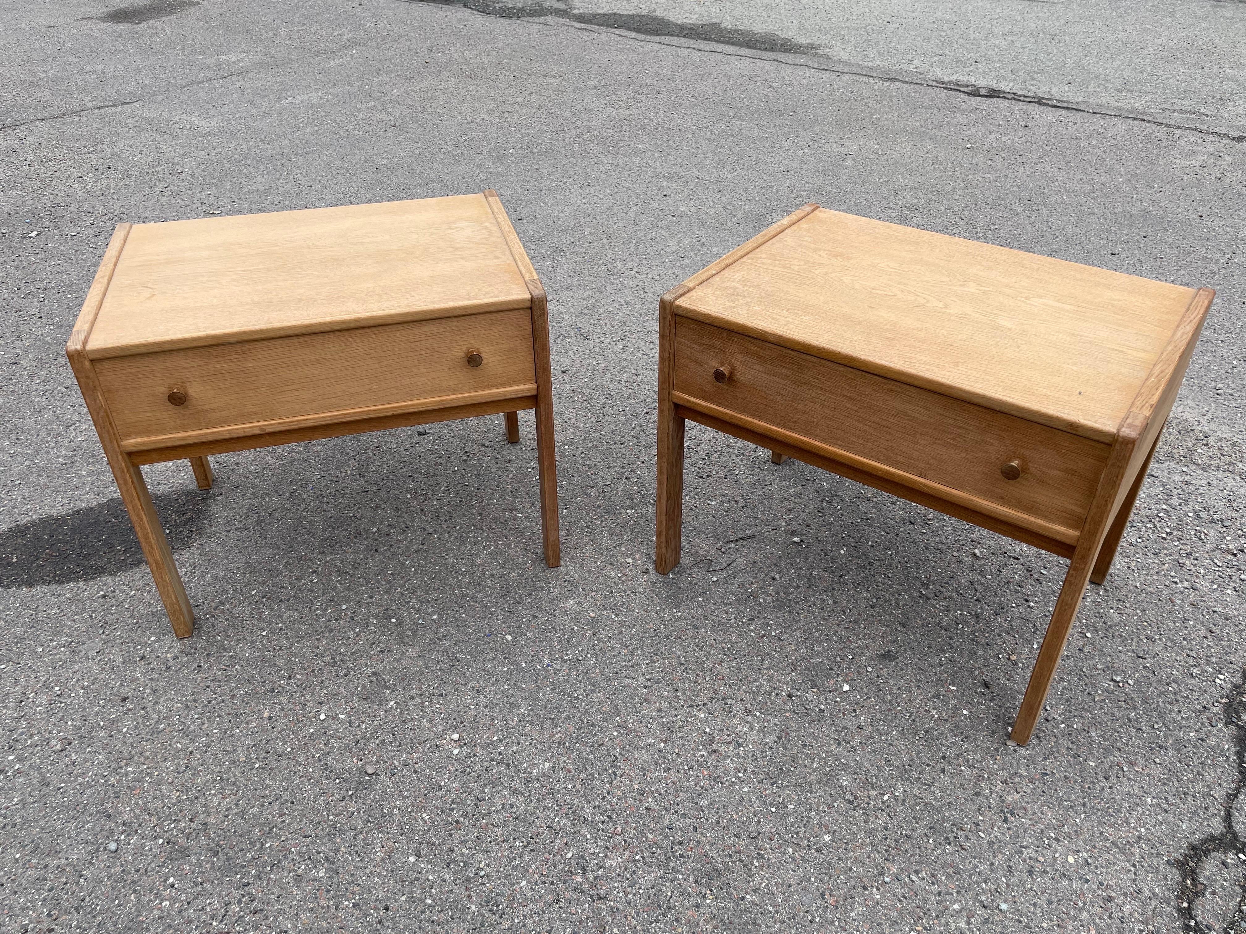 A set of simple Danish oak nightstands from the 1960´s 1