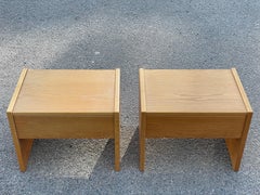 Set von einfachen dänischen OAK Nachttischen aus den 1980er Jahren