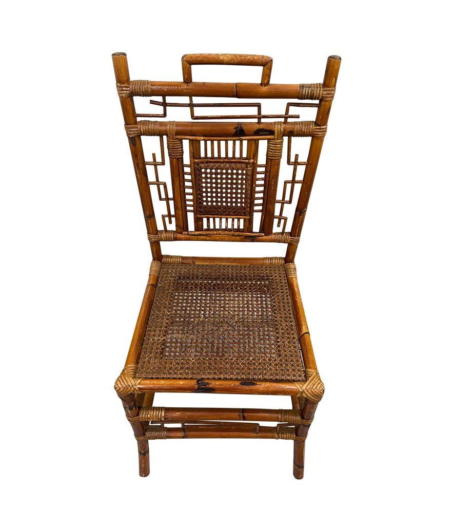 Set of Six 1920s Chinoiserie French Bamboo Dining Chairs 6
