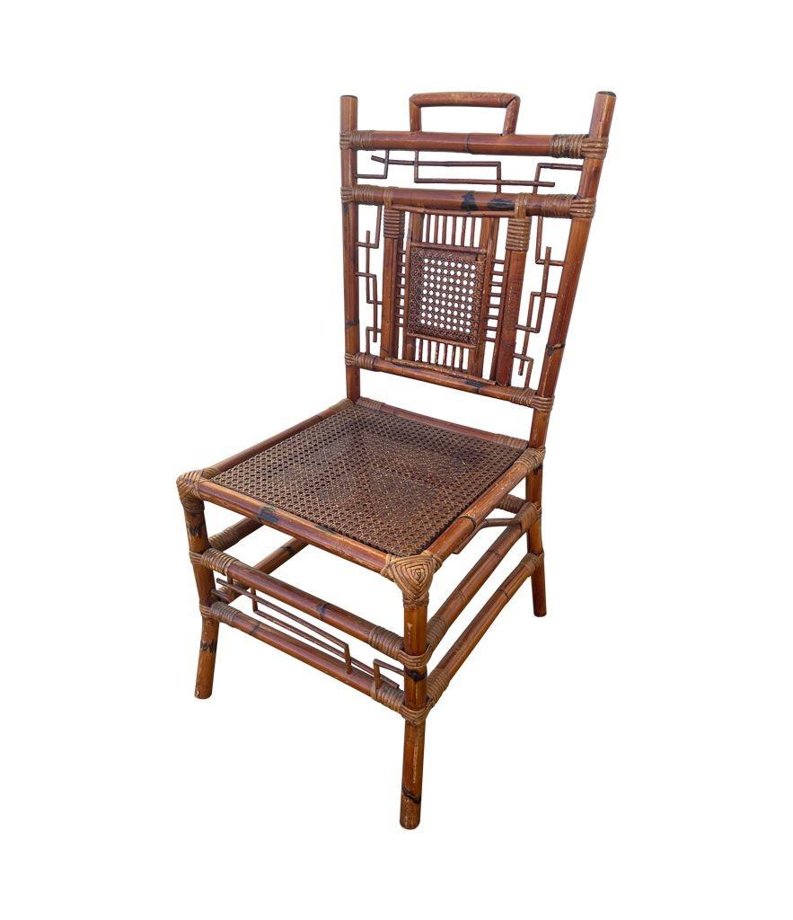 Set of Six 1920s Chinoiserie French Bamboo Dining Chairs In Good Condition In London, GB