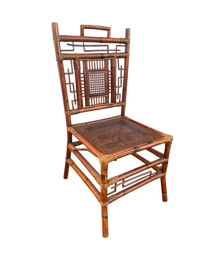 Set of Six 1920s Chinoiserie French Bamboo Dining Chairs 2