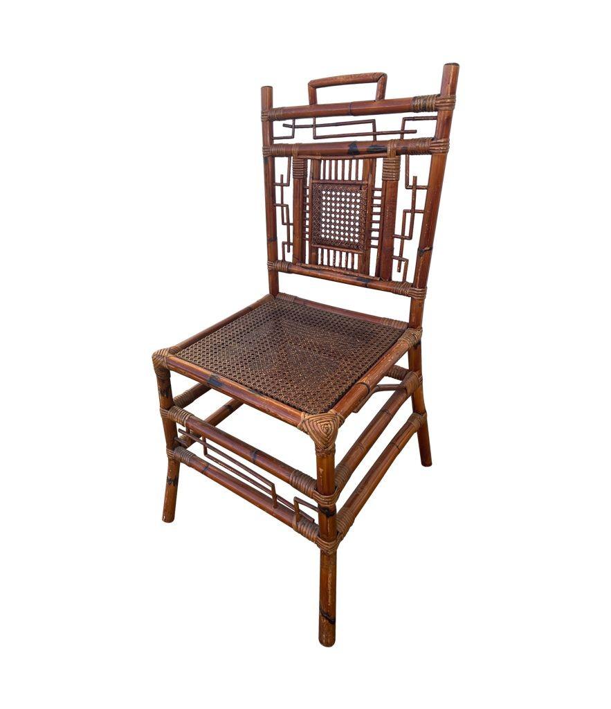 Set of Six 1920s Chinoiserie French Bamboo Dining Chairs 5