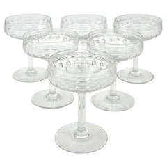 A set of six 1940s Val Saint Lambert "Cordoba" crystal champagne coupes