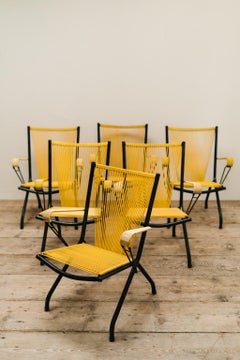 Set of Six 1960's Folding Scoubidou Chairs