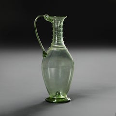 A Set of Six 19th Century Dutch Green Glass Rummers and Bottles