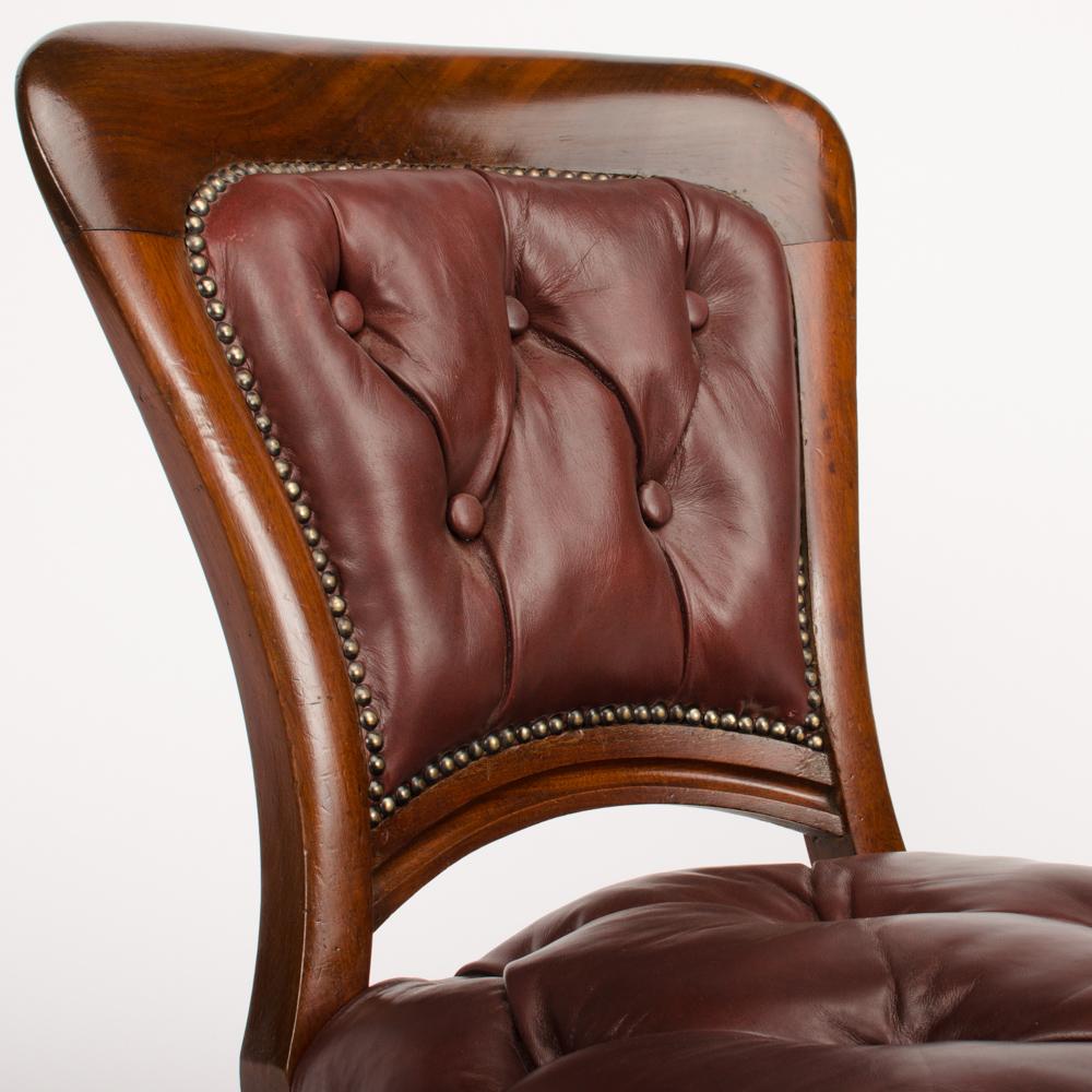 tufted leather dining chairs