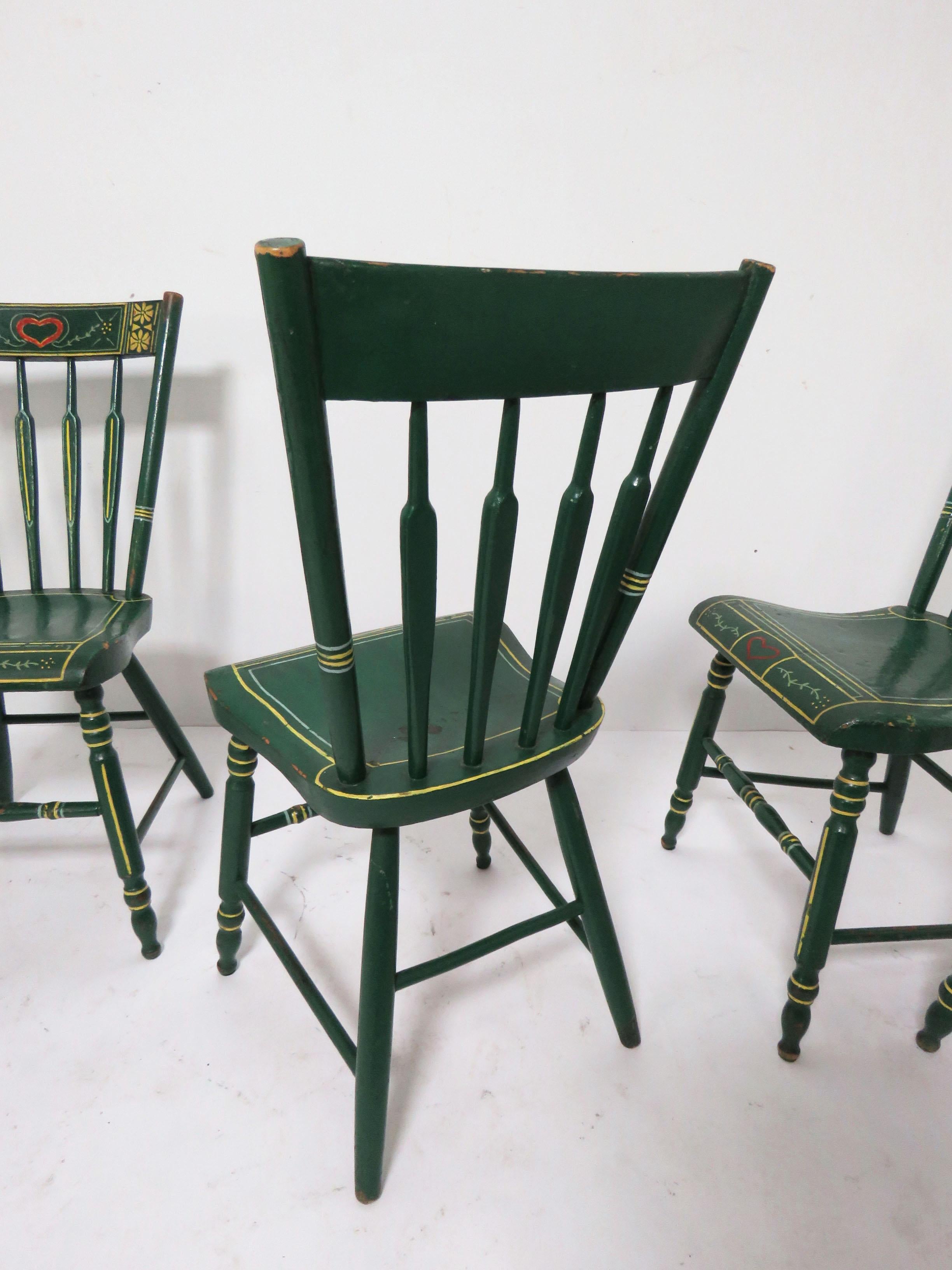 Set of Six 19th Century Pennsylvania Folk Art Painted Windsor Chairs 7