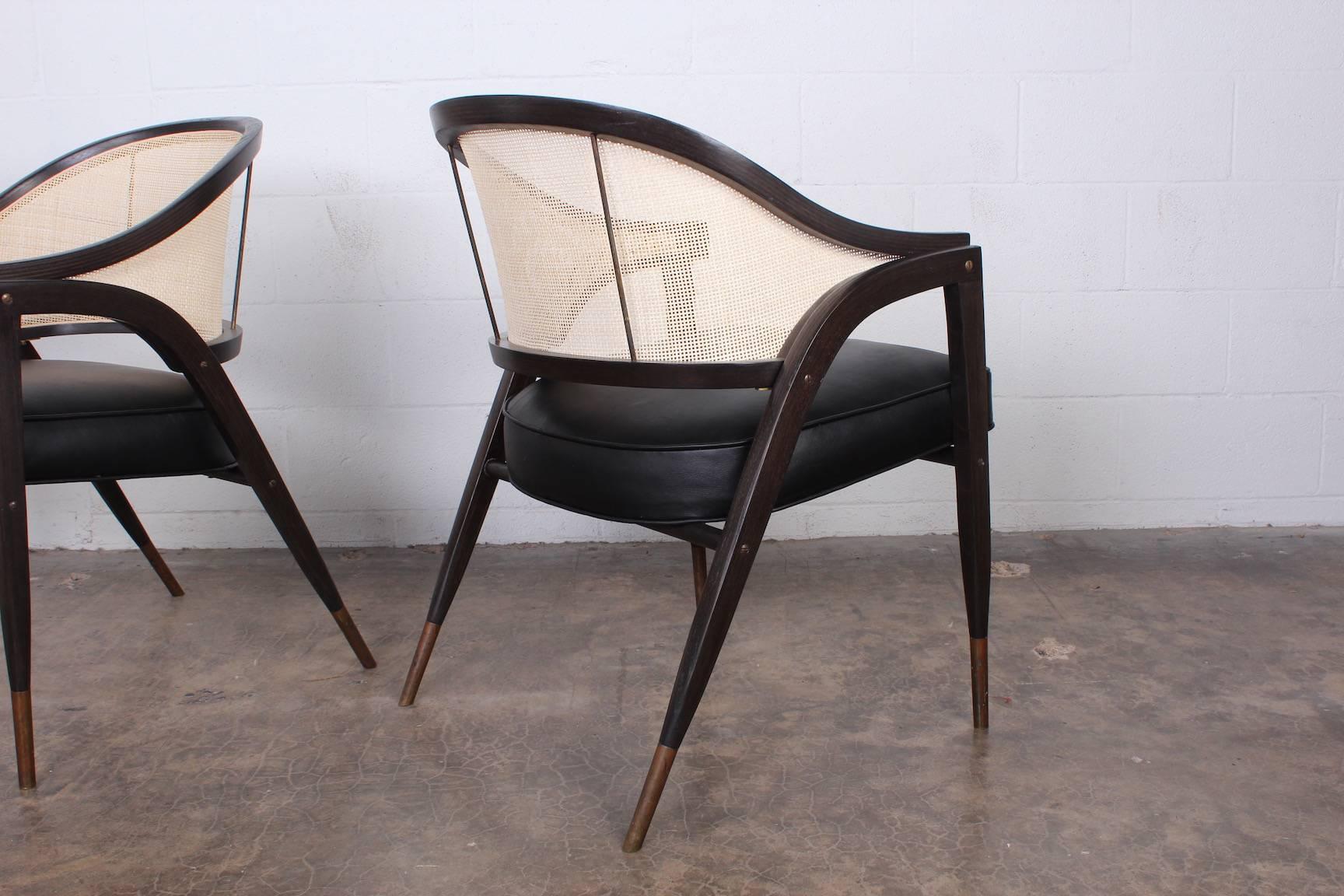 Set of Six a Frame Armchairs by Edward Wormley for Dunbar 1
