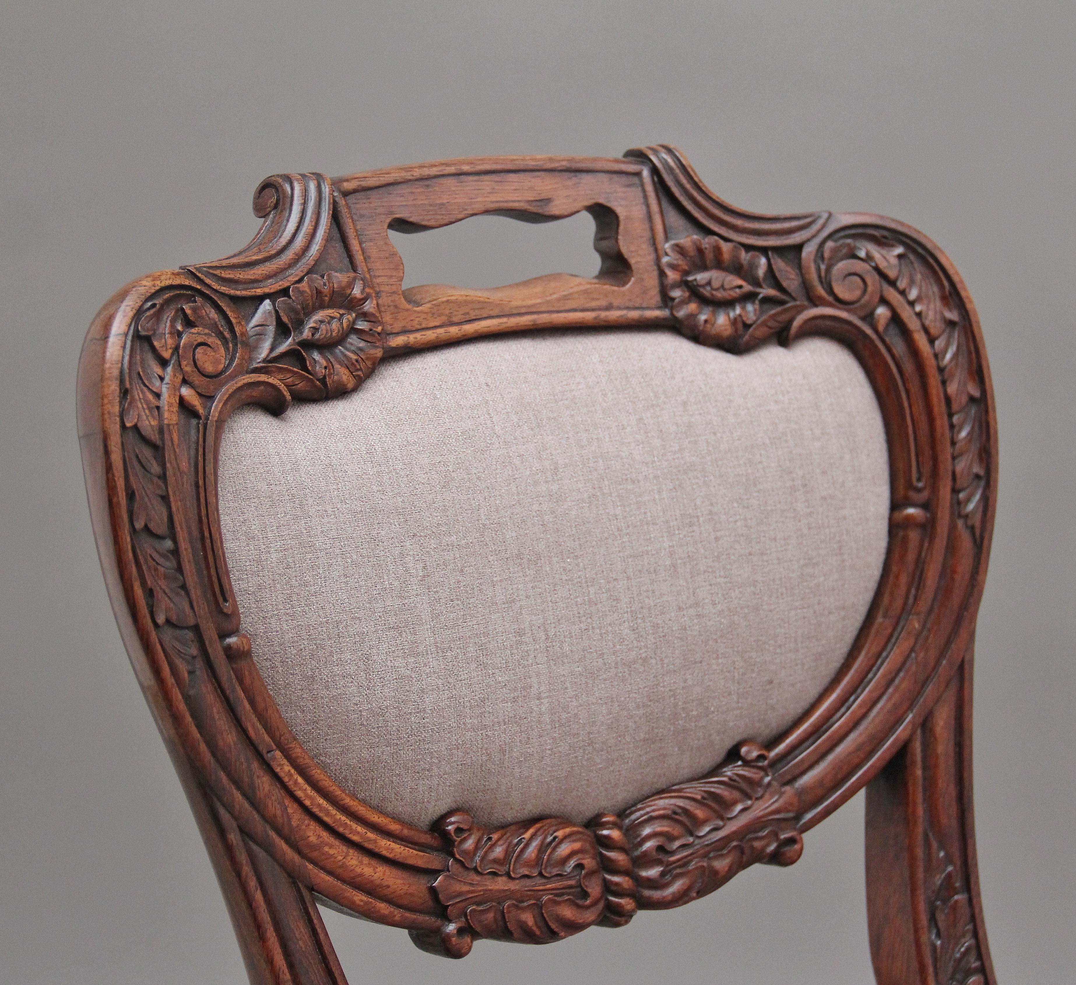 Mid-19th Century Set of Six Anglo Indian Rosewood Dining Chairs For Sale