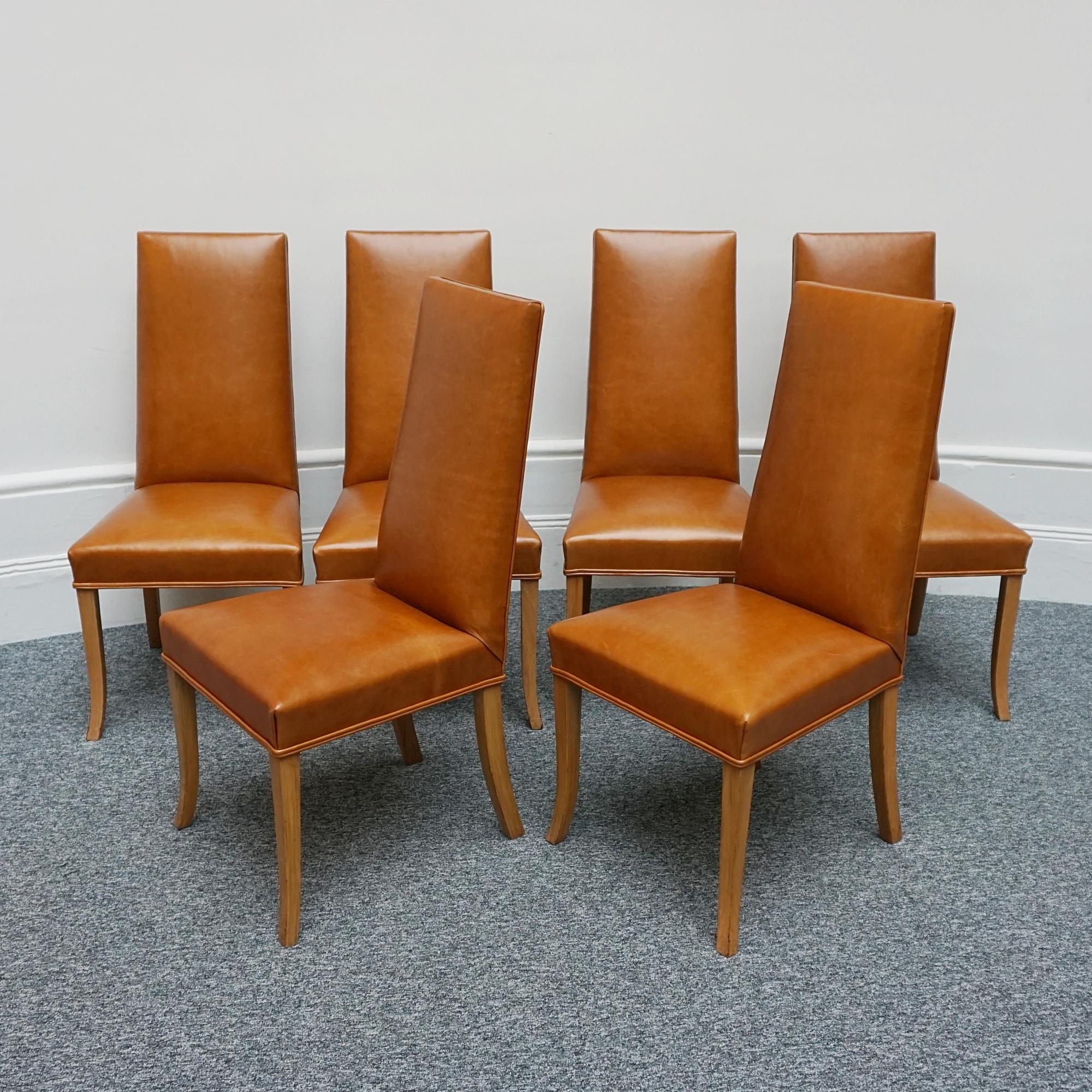 A Set of Six Art Deco Dining Chairs and Two Carver Armchairs by Hille of London 4