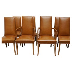 A Set of Six Art Deco Dining Chairs and Two Carver Armchairs by Hille of London