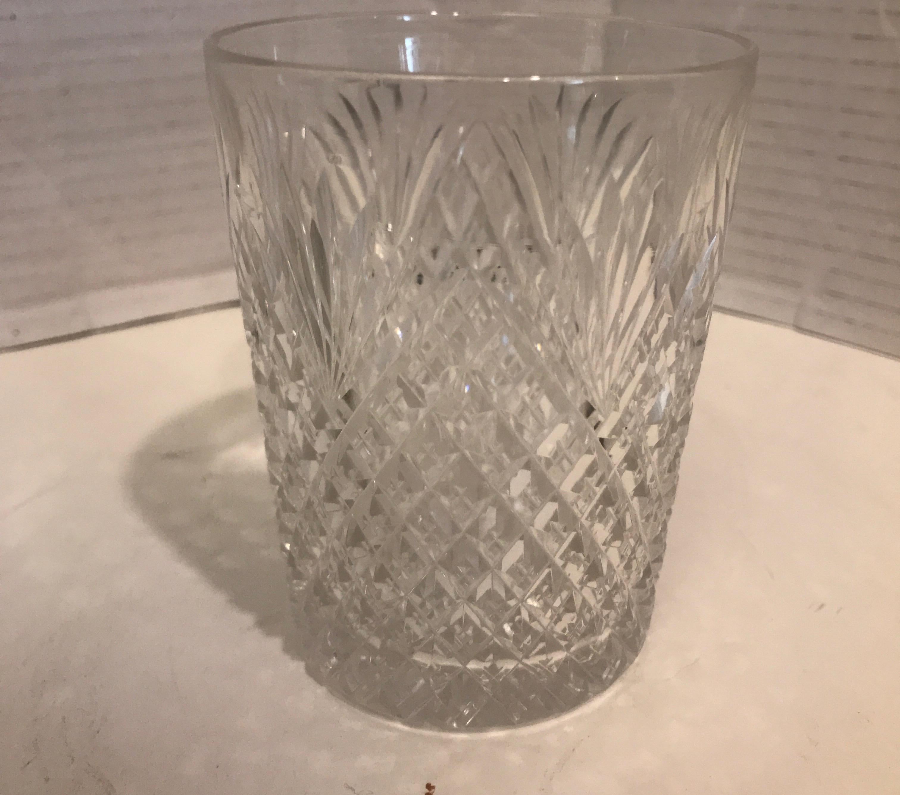 Set of Six Beautifully Hand Cut Crystal Rock Glasses Art Deco, 1920 1