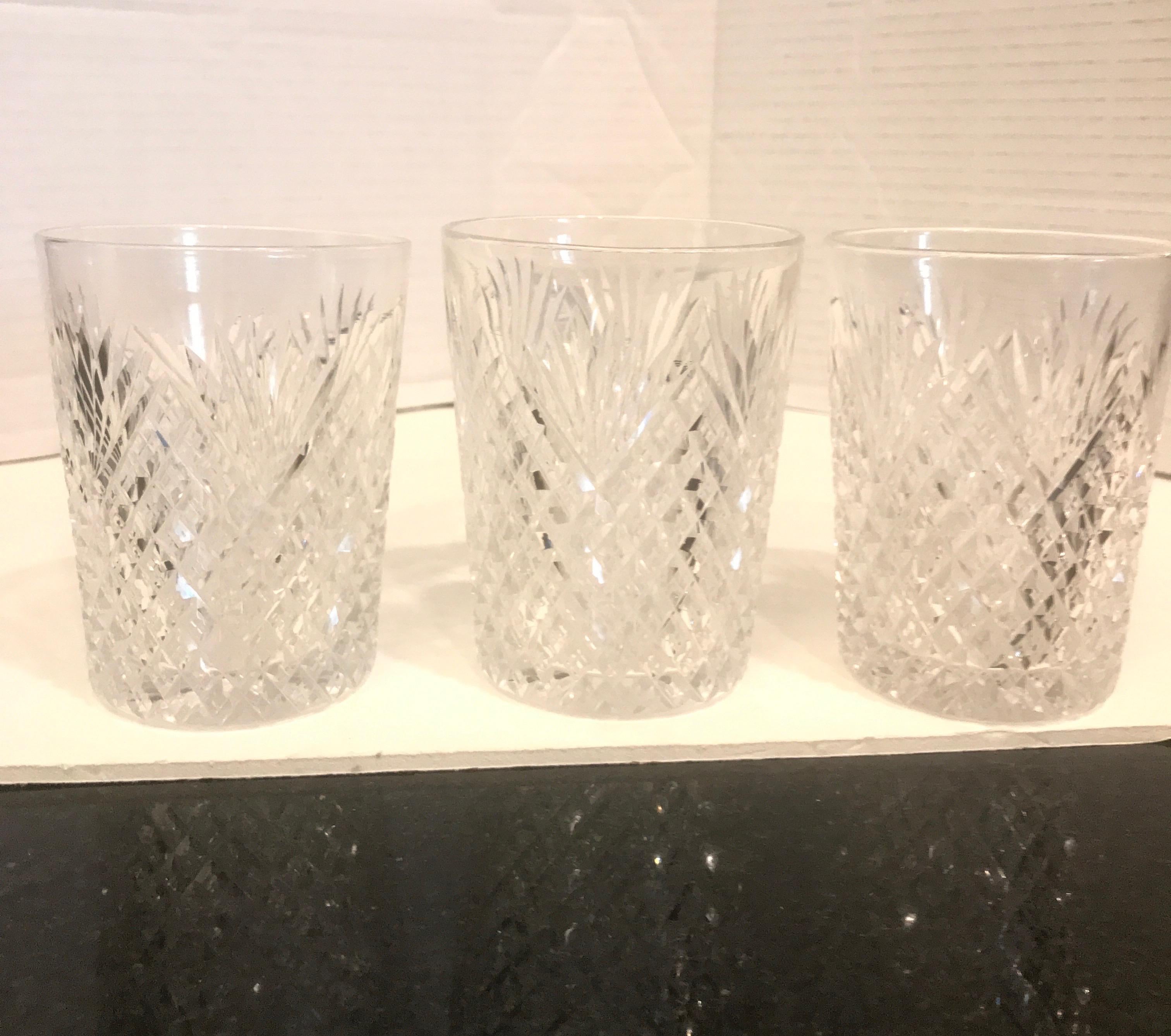 Set of Six Beautifully Hand Cut Crystal Rock Glasses Art Deco, 1920 4