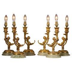 Ensemble de six lampes de table "Belle Epoque
