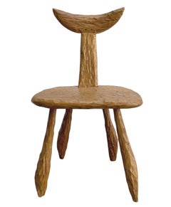 Set of Six "Brutalist" Chairs in Oak, France