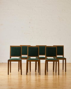 A set of six cerused oak dining chairs attributed to Rene Gabriel
