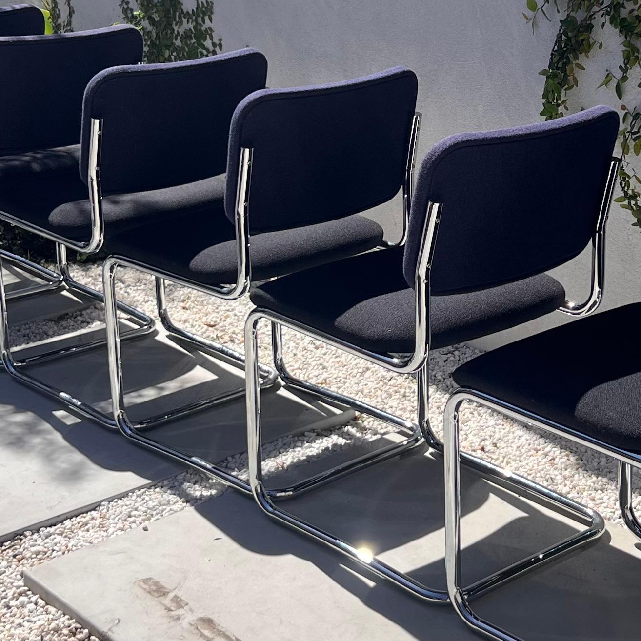 European A set of six Cesca 51C dining chairs by Marcel Breuer for Knoll, 20th century