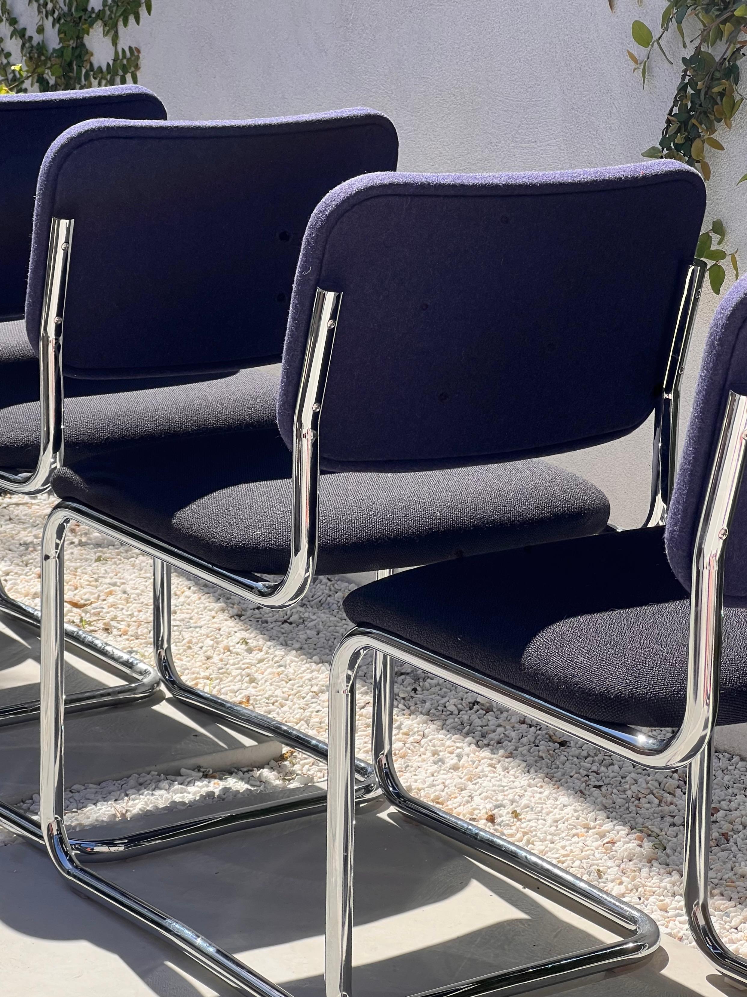 A set of six Cesca 51C dining chairs by Marcel Breuer for Knoll, 20th century In Good Condition In View Park, CA