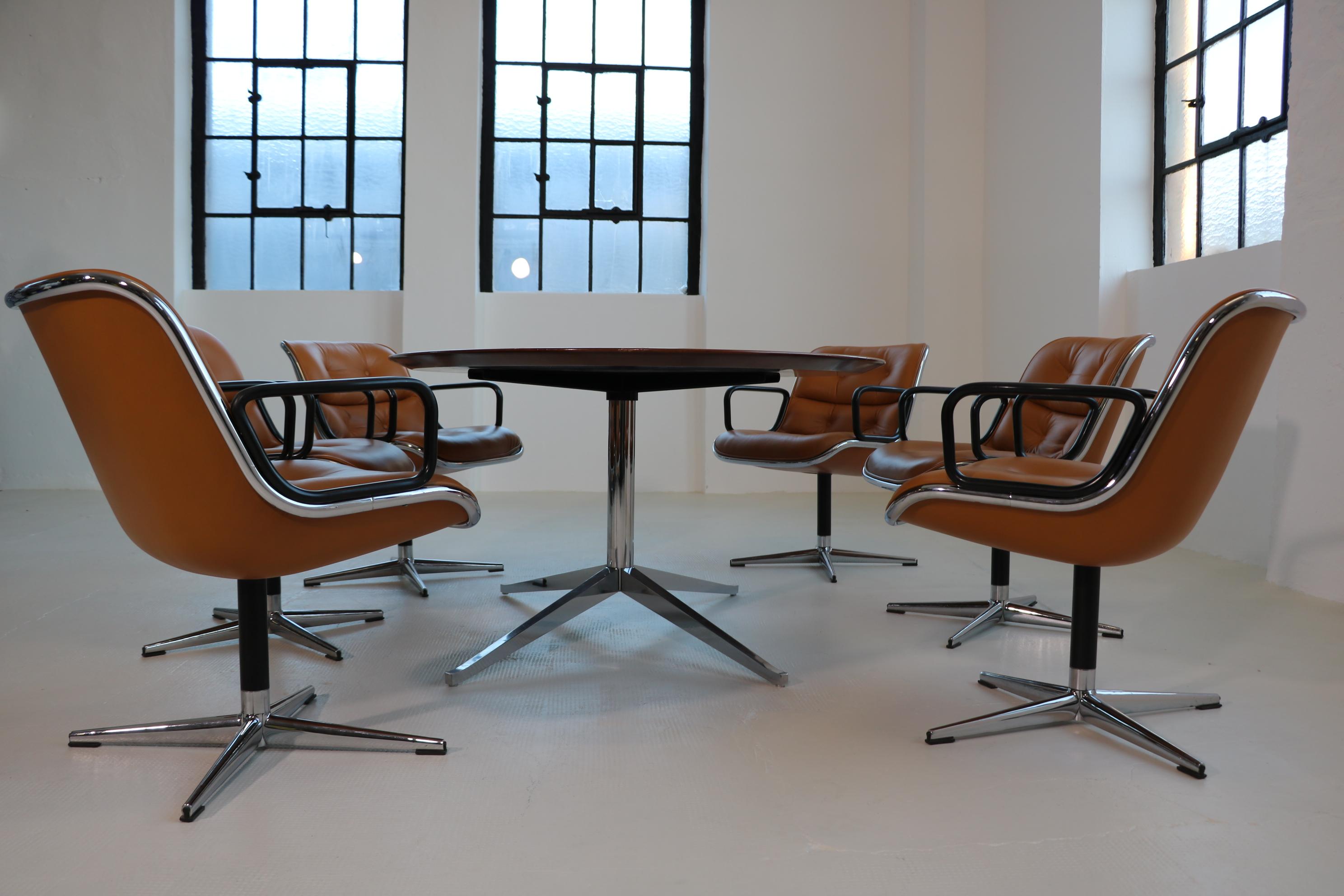 Set of Six Charles Pollock Chairs for Knoll International For Sale 4
