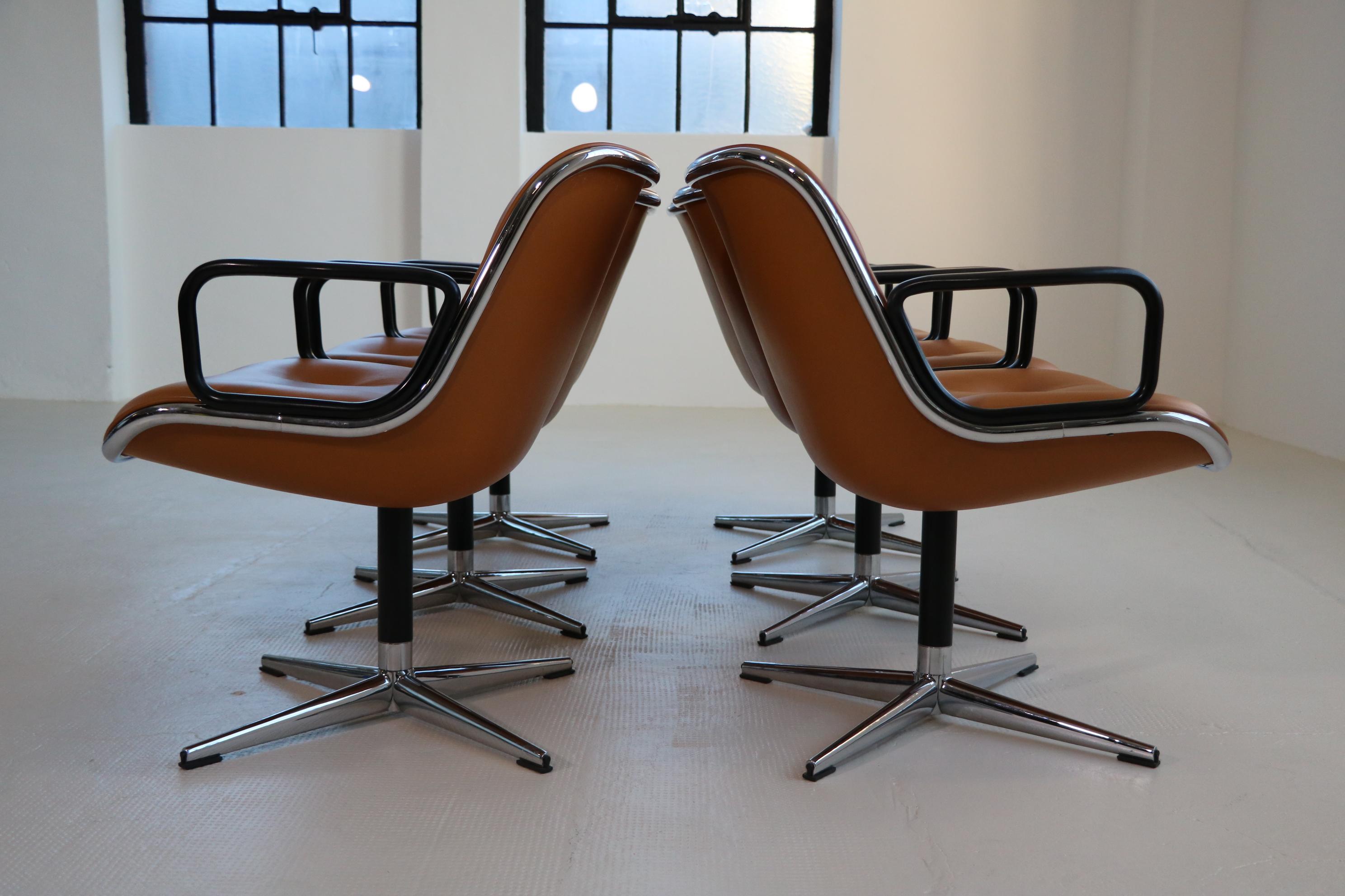 Set of Six Charles Pollock Chairs for Knoll International In Good Condition For Sale In Köln, NRW