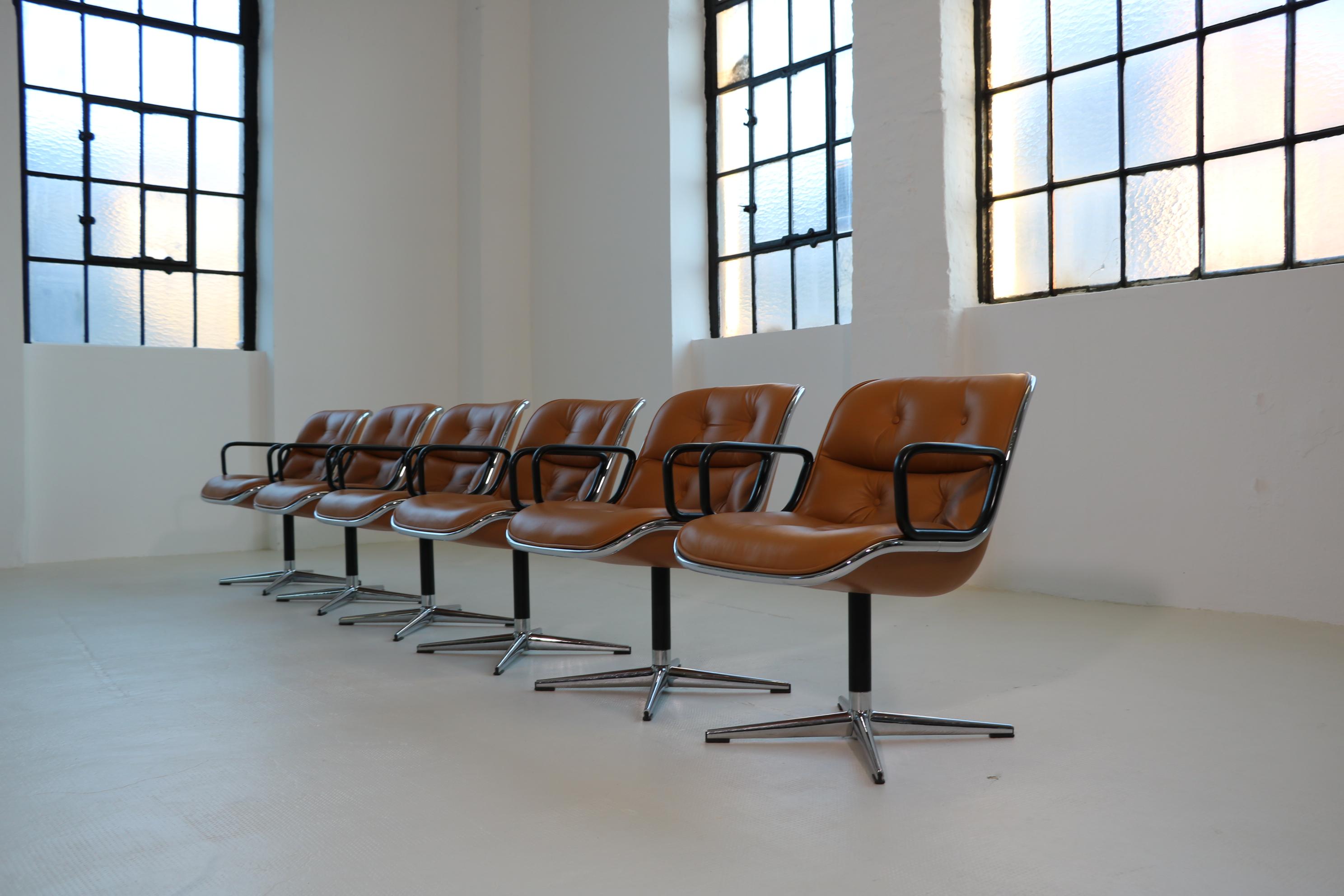 Ensemble de six chaises Charles Pollock pour Knoll International en vente 3