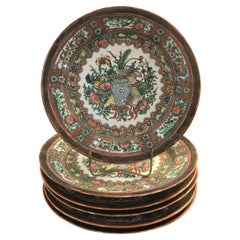 Ensemble de six assiettes en porcelaine d'exportation chinoise
