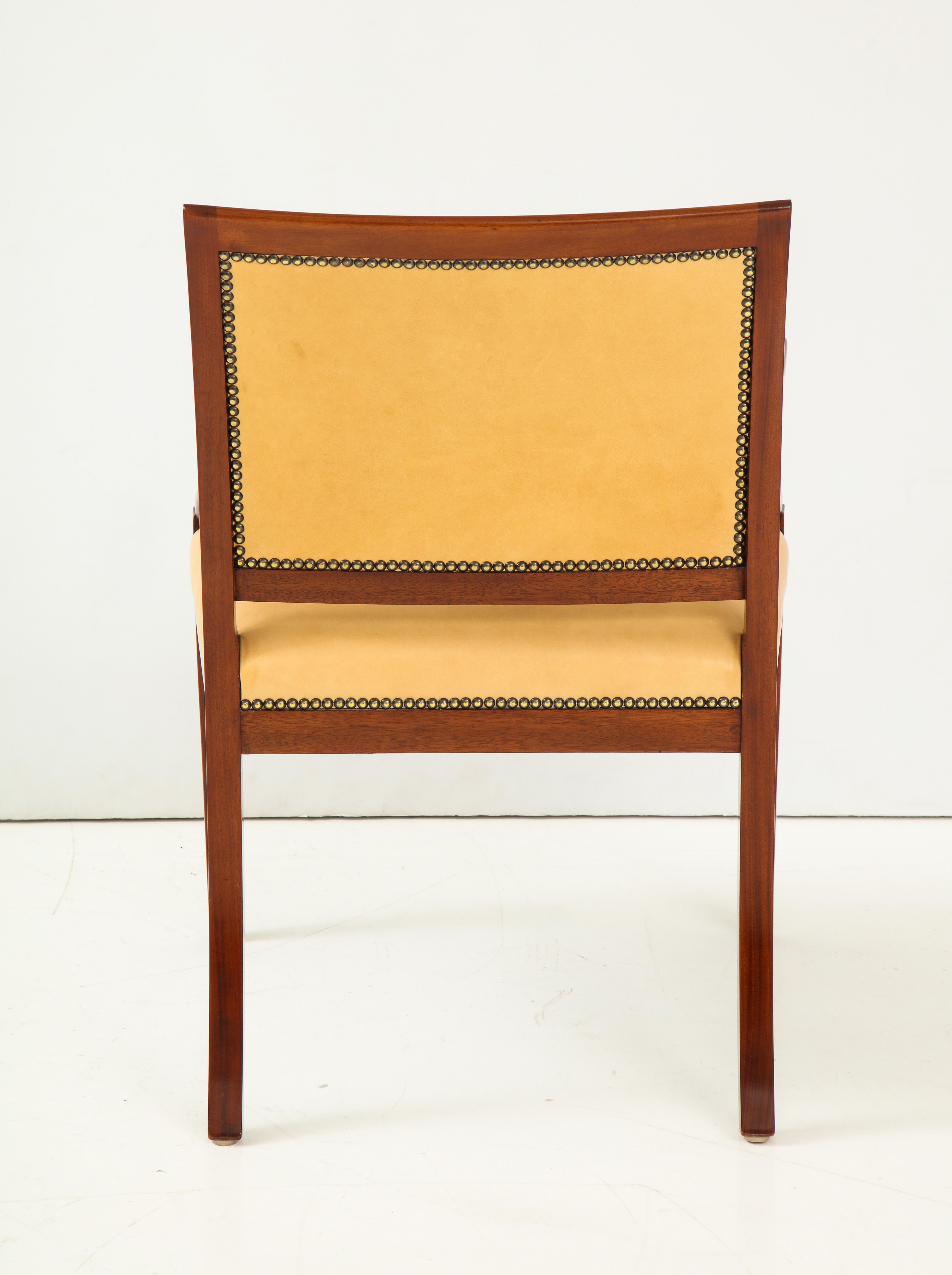 Set of Four Danish Mahogany Open Armchairs by Frits Henningsen, circa 1940s 9