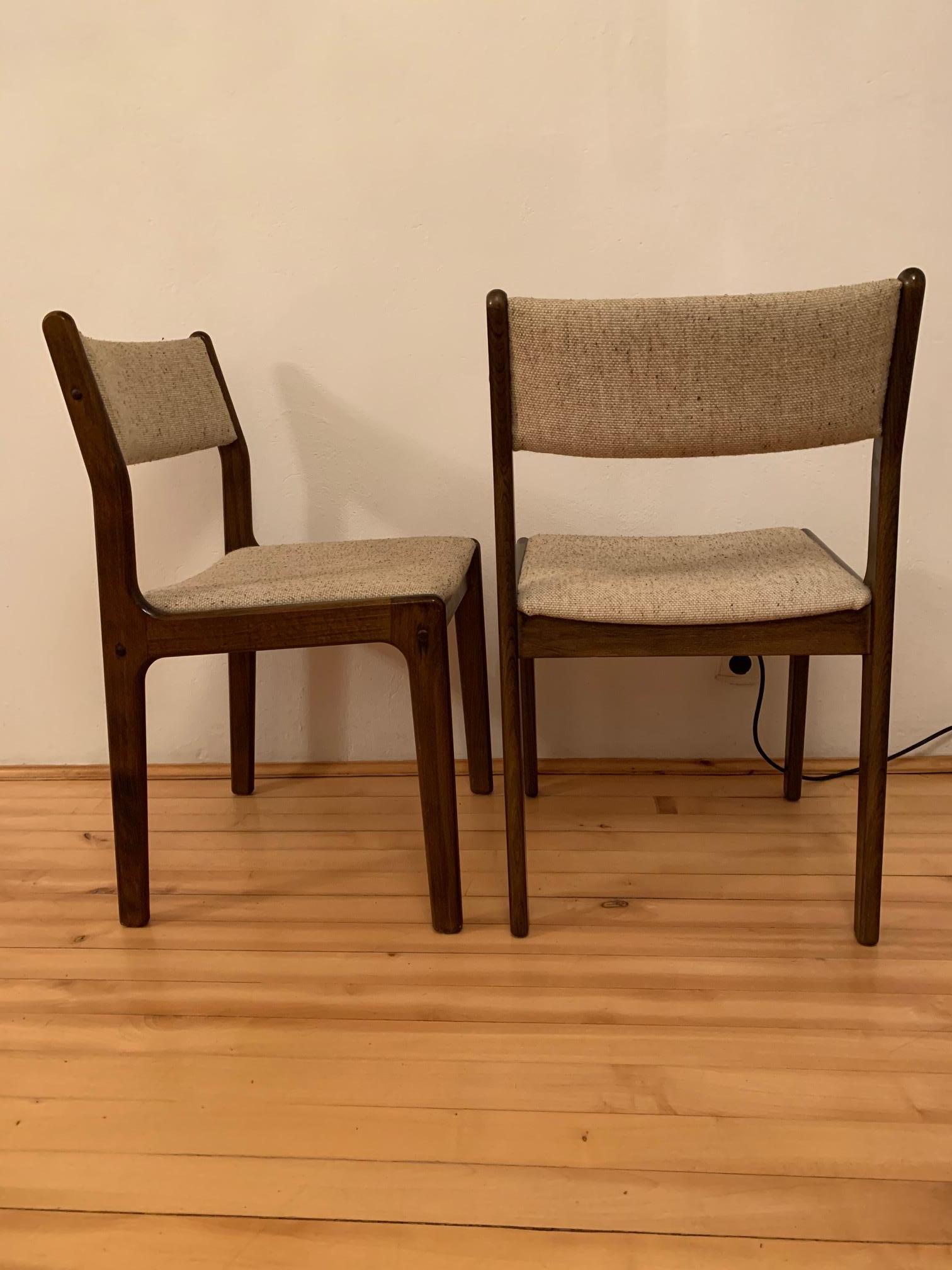 Mid-Century Modern Set of Six Designer Chairs Erik Buch, Findahl’s Møbelfabrik, Denmark, 1960s For Sale
