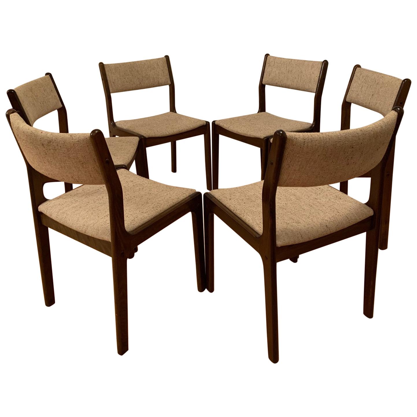 Set of Six Designer Chairs Erik Buch, Findahl’s Møbelfabrik, Denmark, 1960s For Sale