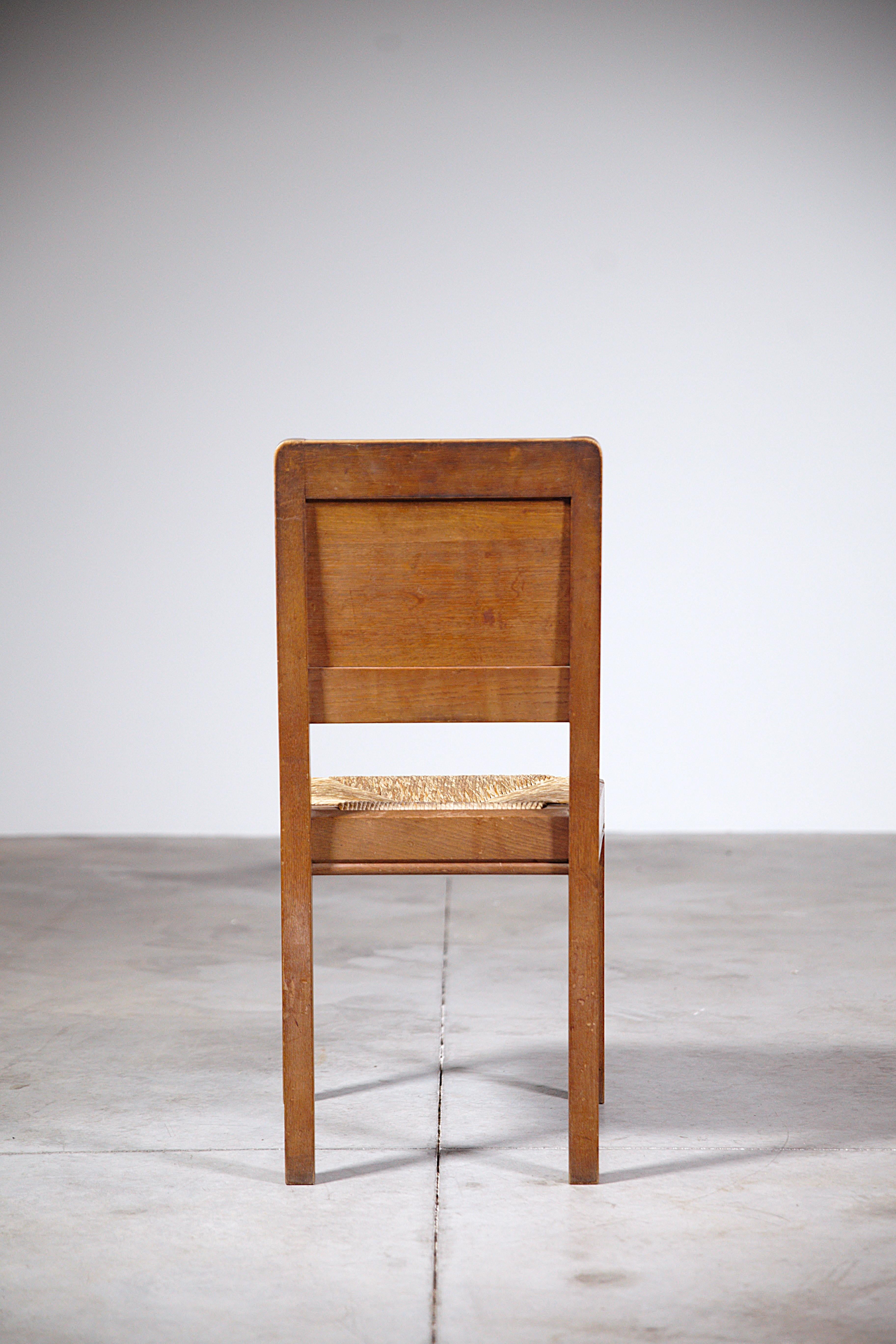 Mid-20th Century A Set of Six Dining Chairs by Joseph Savina France 1960s For Sale