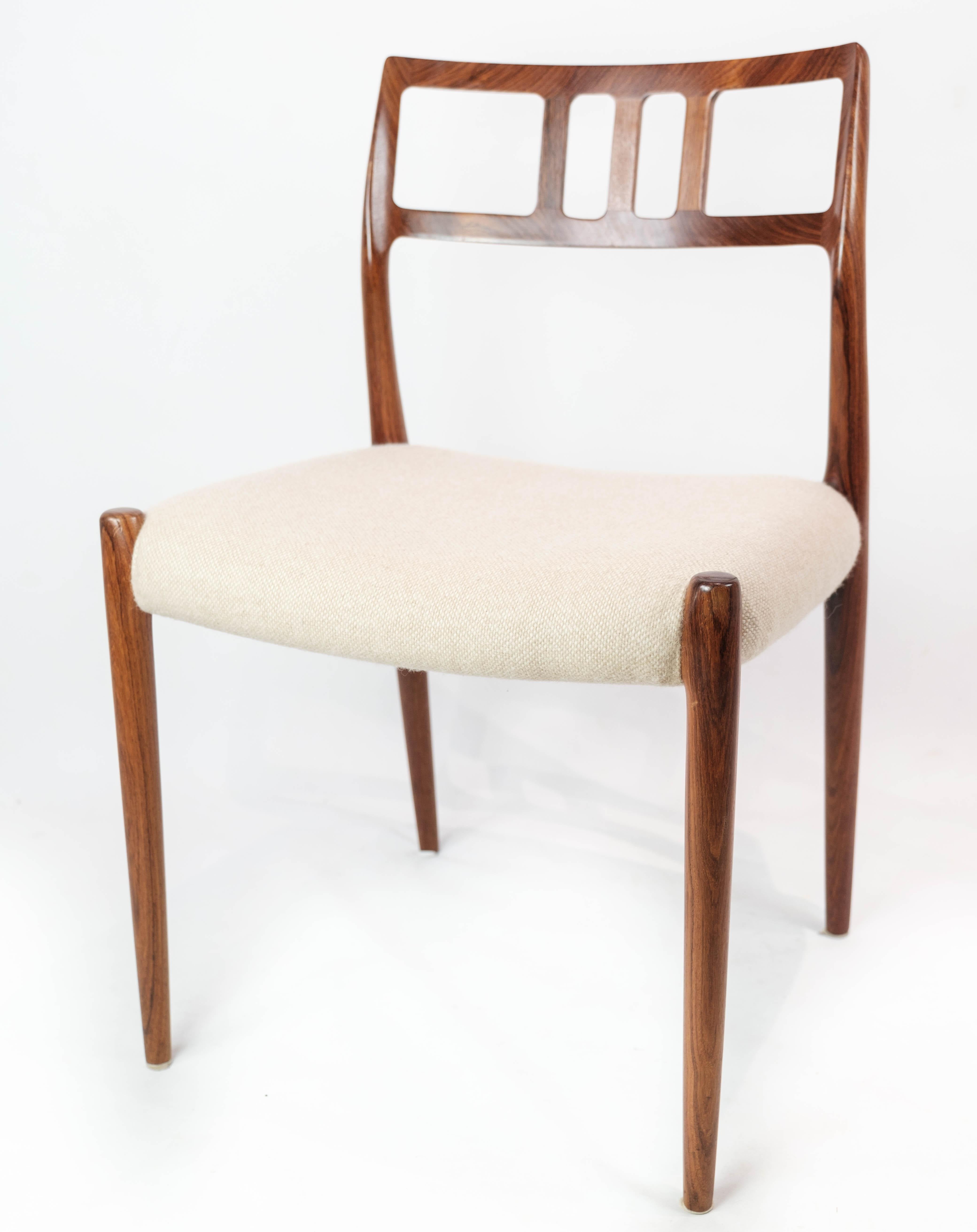 Set of Six Dining Room Chairs, Model 79, Designed by N.O. Moeller, 1960s 1