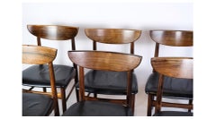 Set of Six Dining Table Chairs Made In Rosewood From 1960s