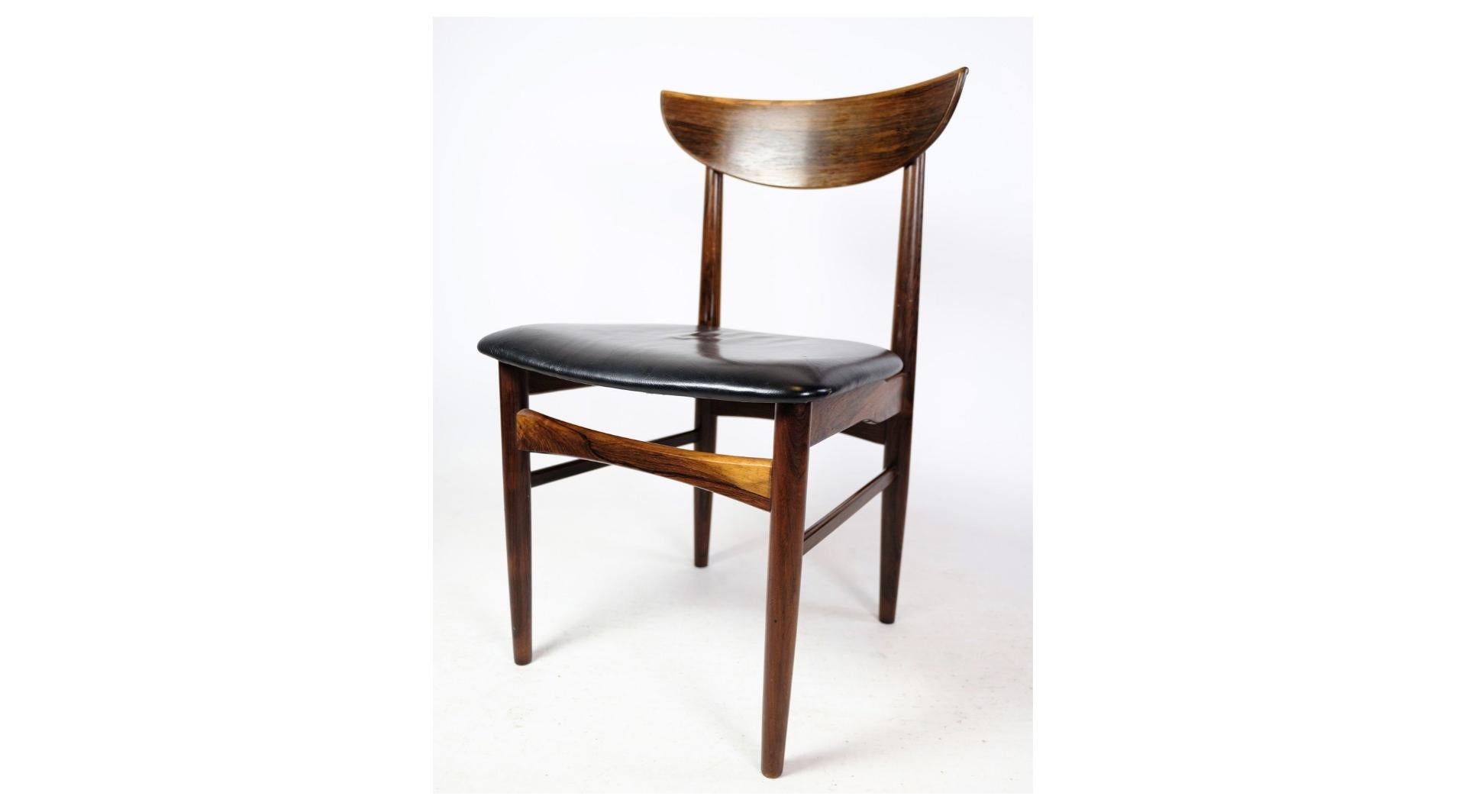 Mid-Century Modern Set of Six Dining Table Chairs Made In Rosewood From 1960s For Sale