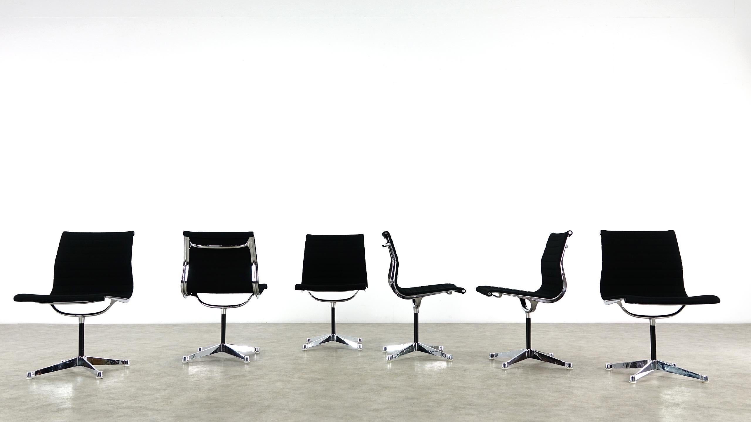 American Set of Six EA 105 Charles & Ray Eames Office Chairs for Herman Miller 1958