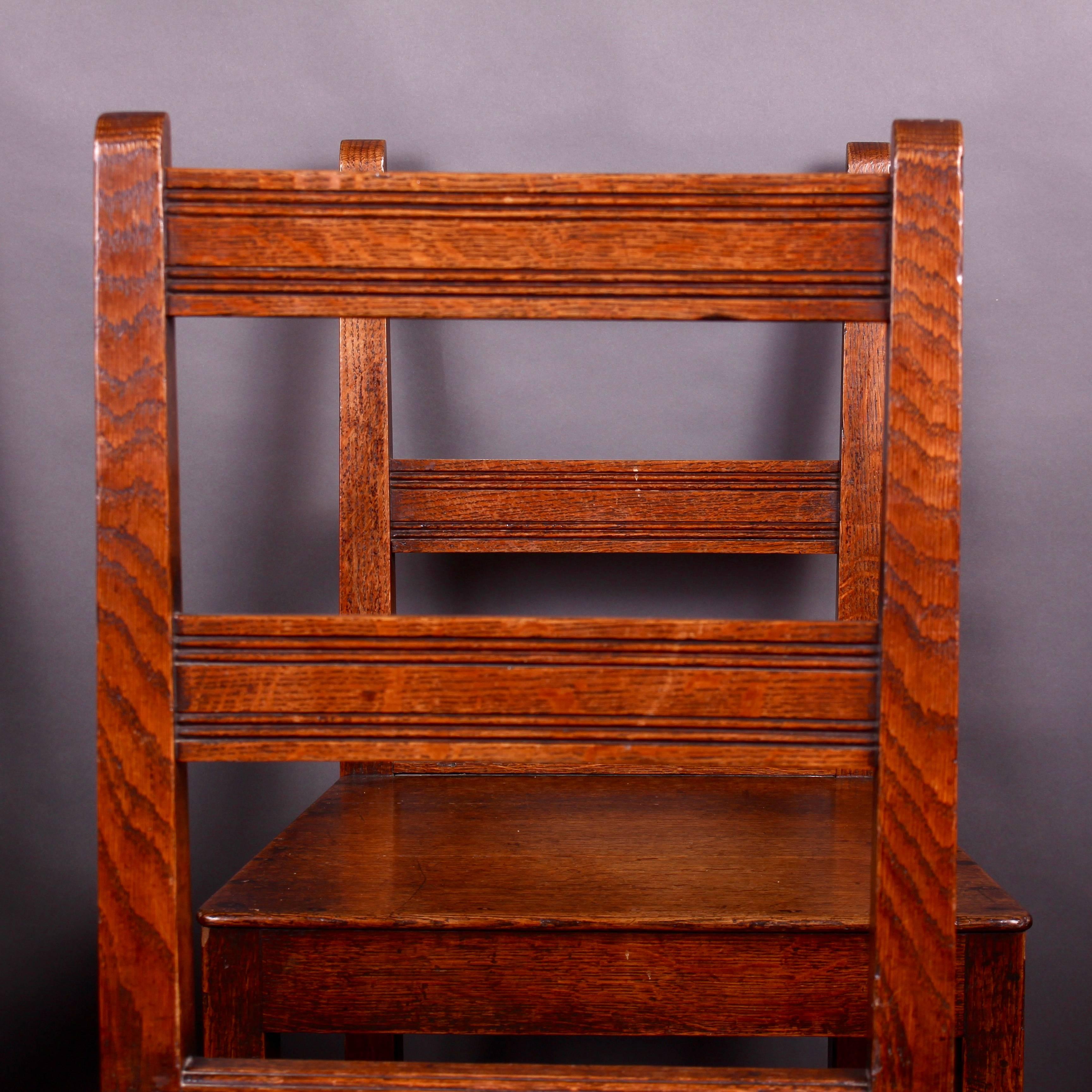 Early 20th Century Set of Six Edwardian Country Oak Dining Chairs