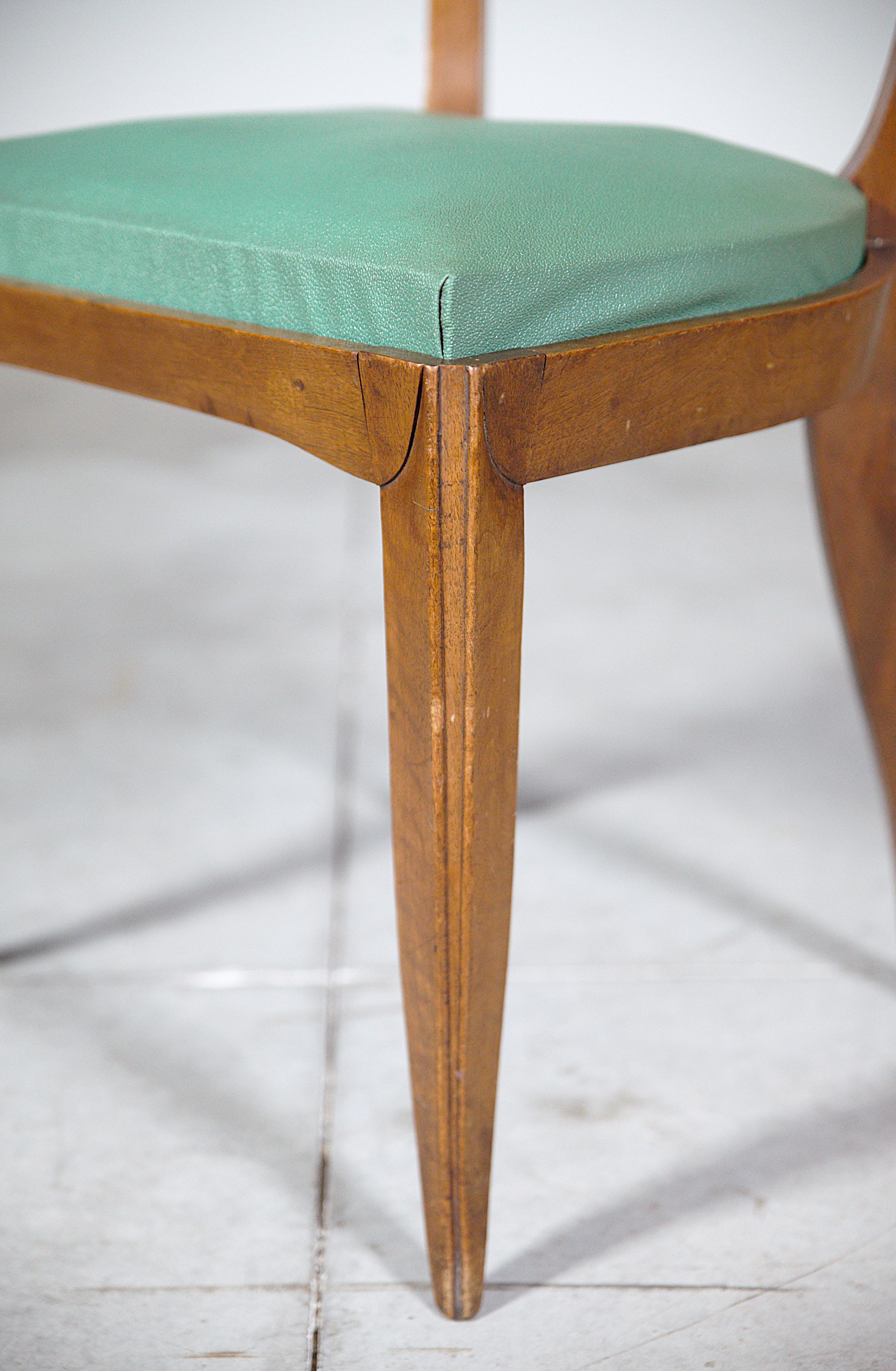 A Set of Six Elegant Art Déco Dining Chairs France 1930s For Sale 9