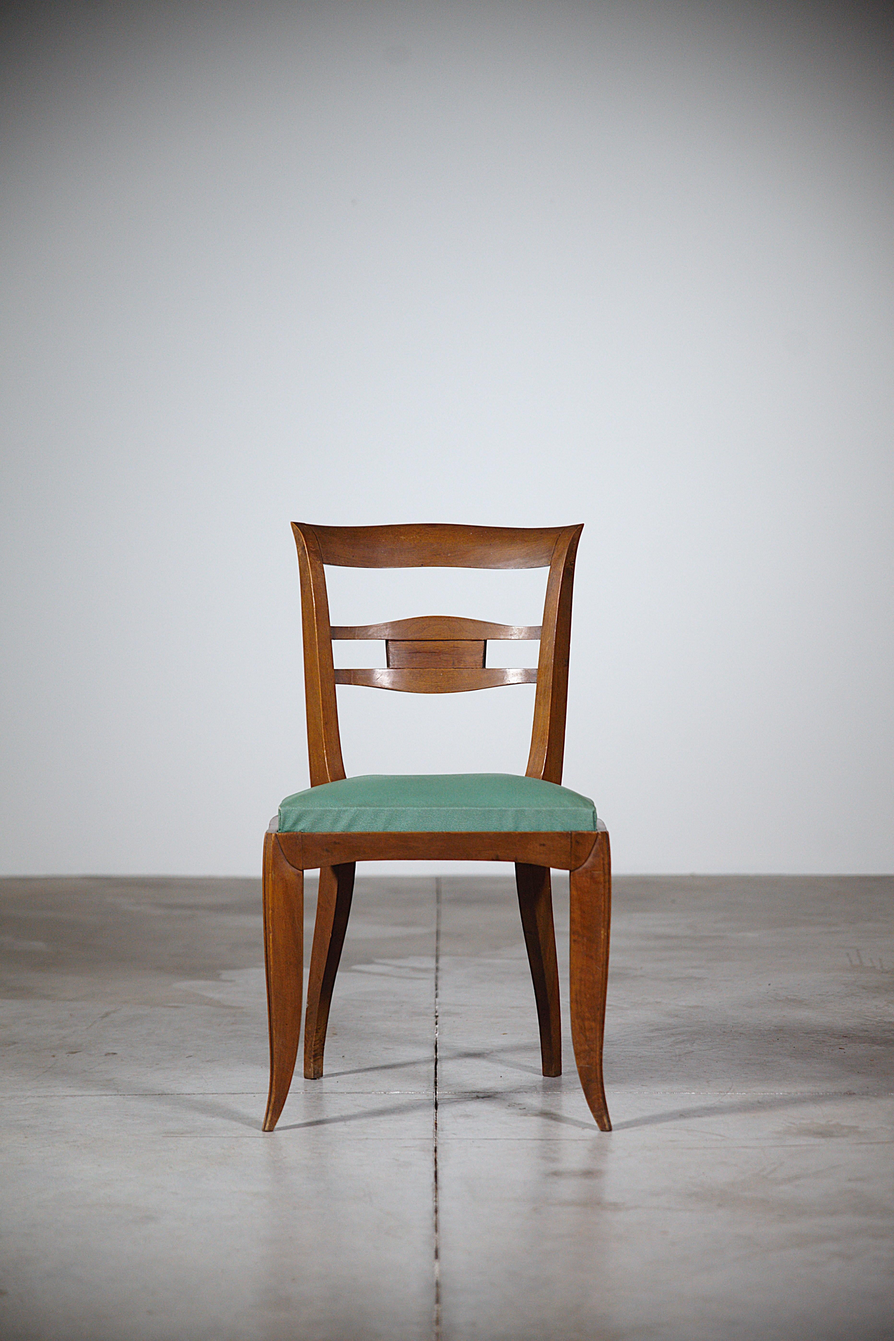 Mid-20th Century A Set of Six Elegant Art Déco Dining Chairs France 1930s For Sale