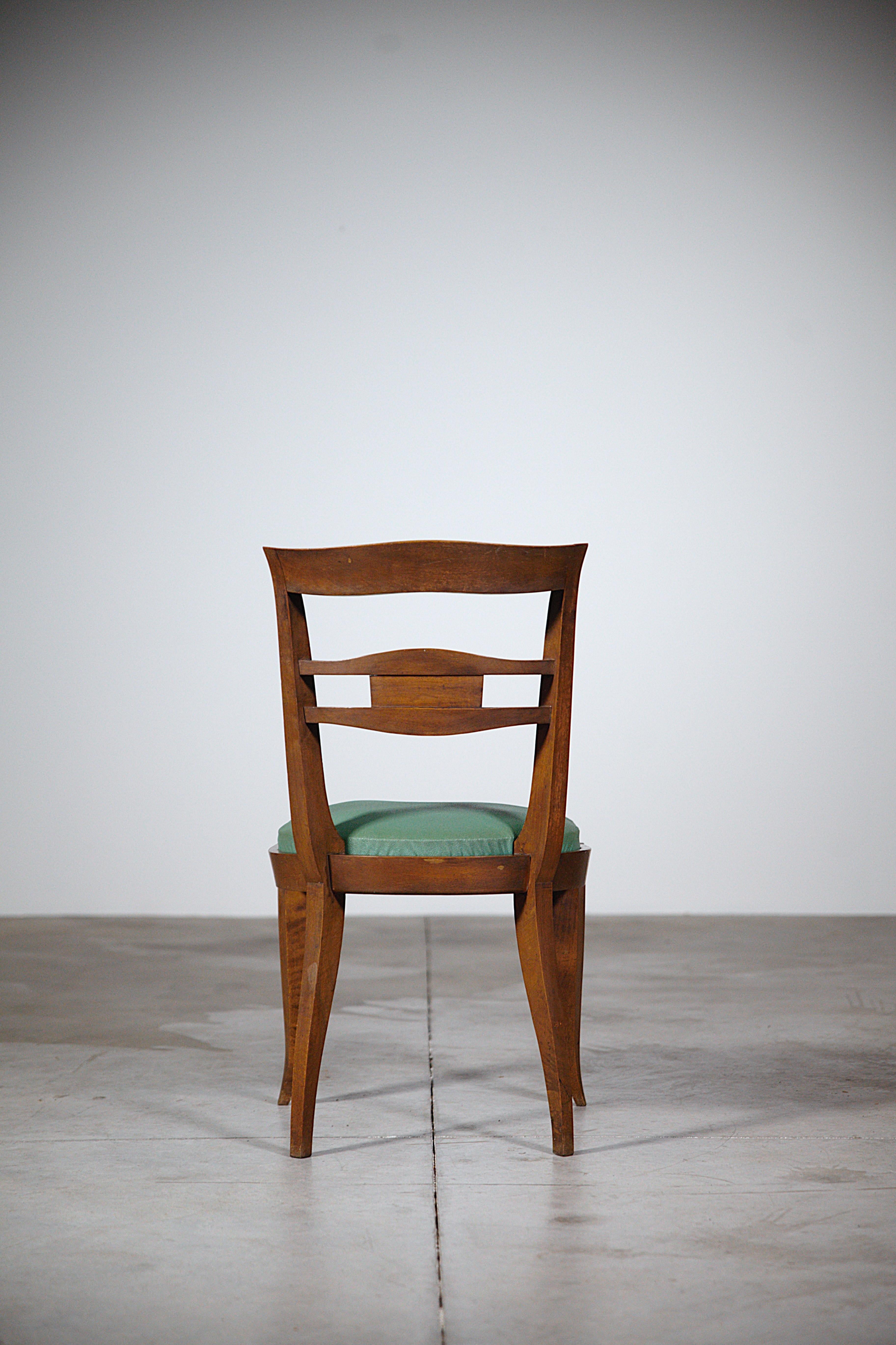 A Set of Six Elegant Art Déco Dining Chairs France 1930s For Sale 1