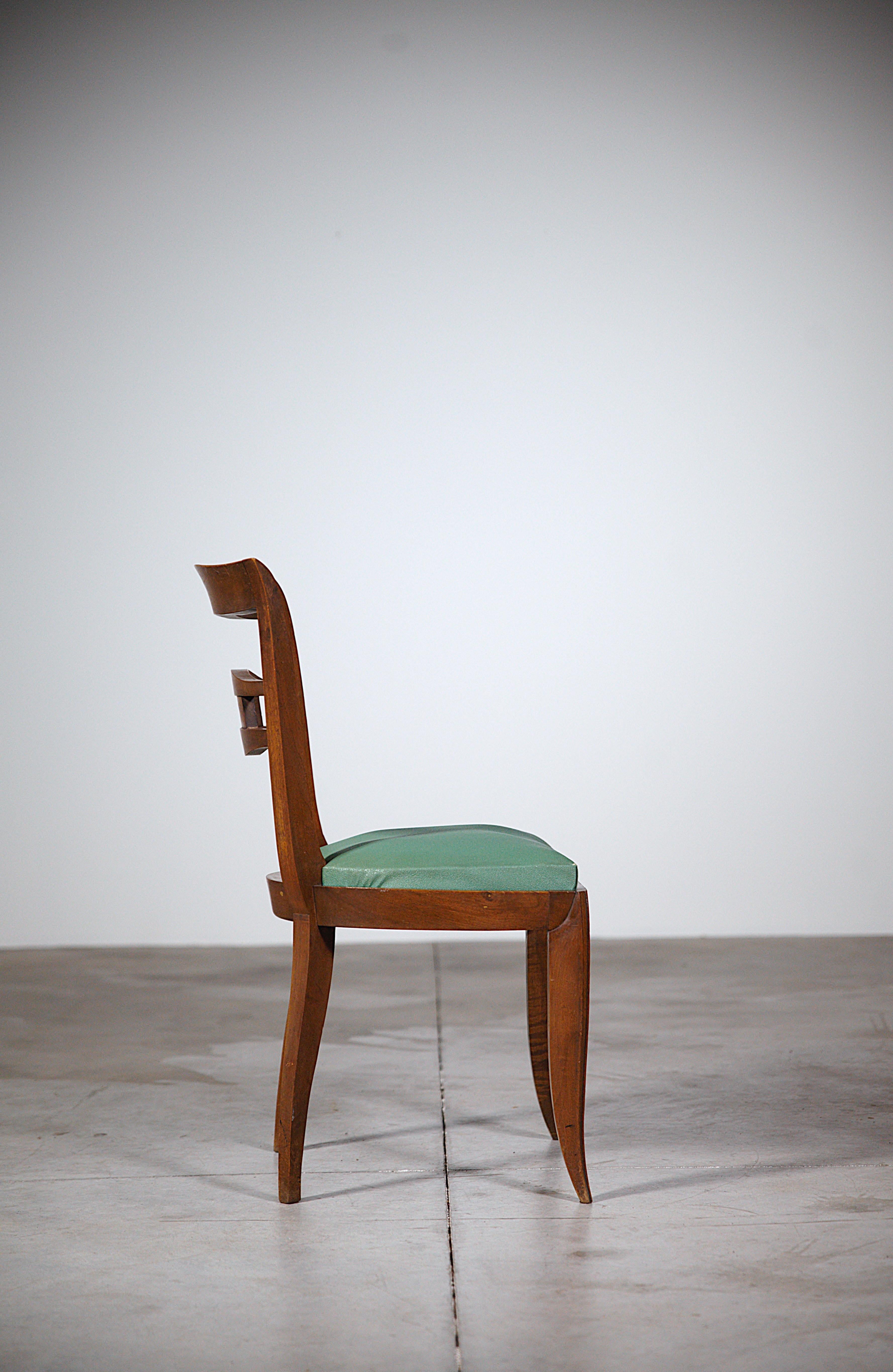 A Set of Six Elegant Art Déco Dining Chairs France 1930s For Sale 2